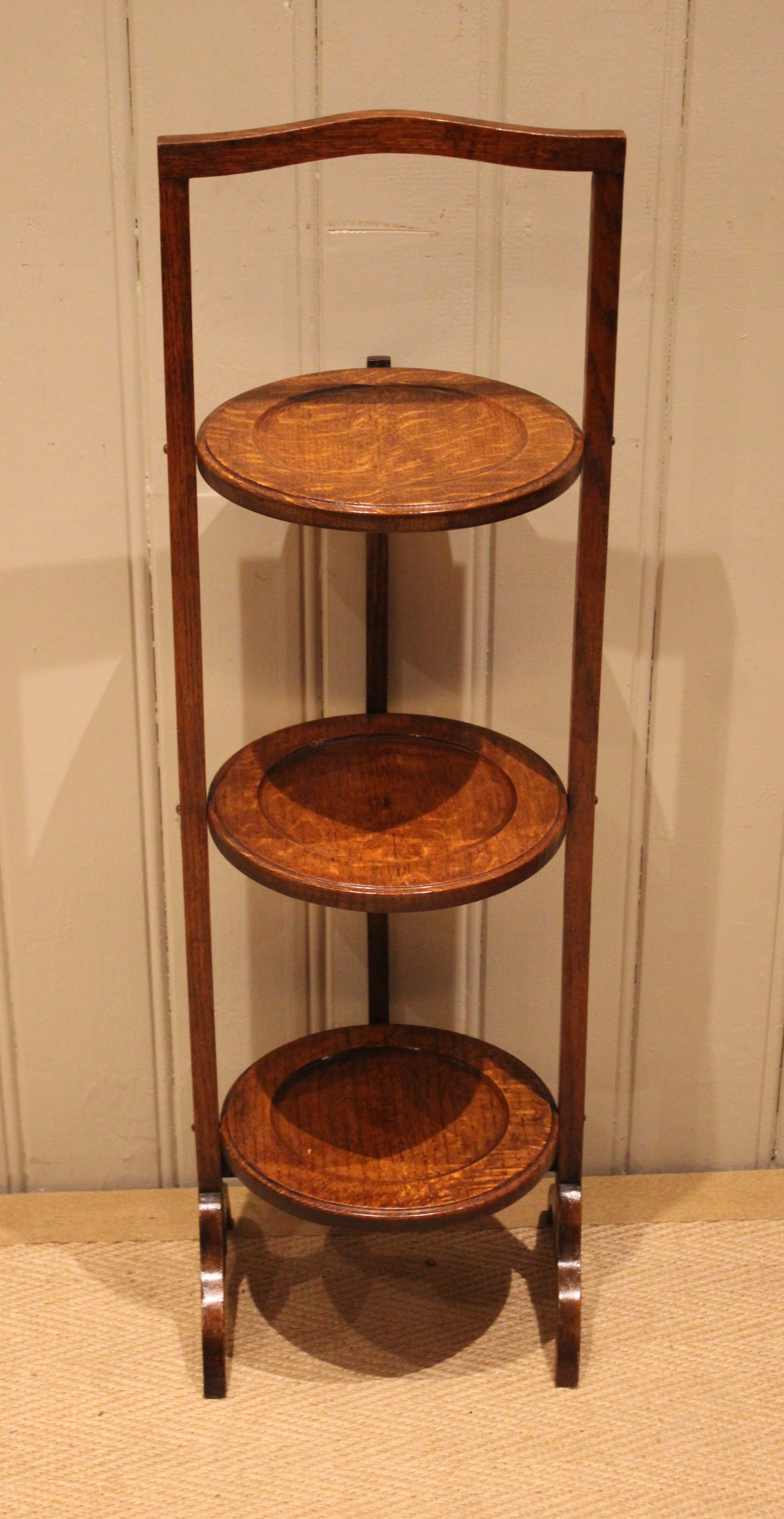 Edwardian Oak Cake Stand