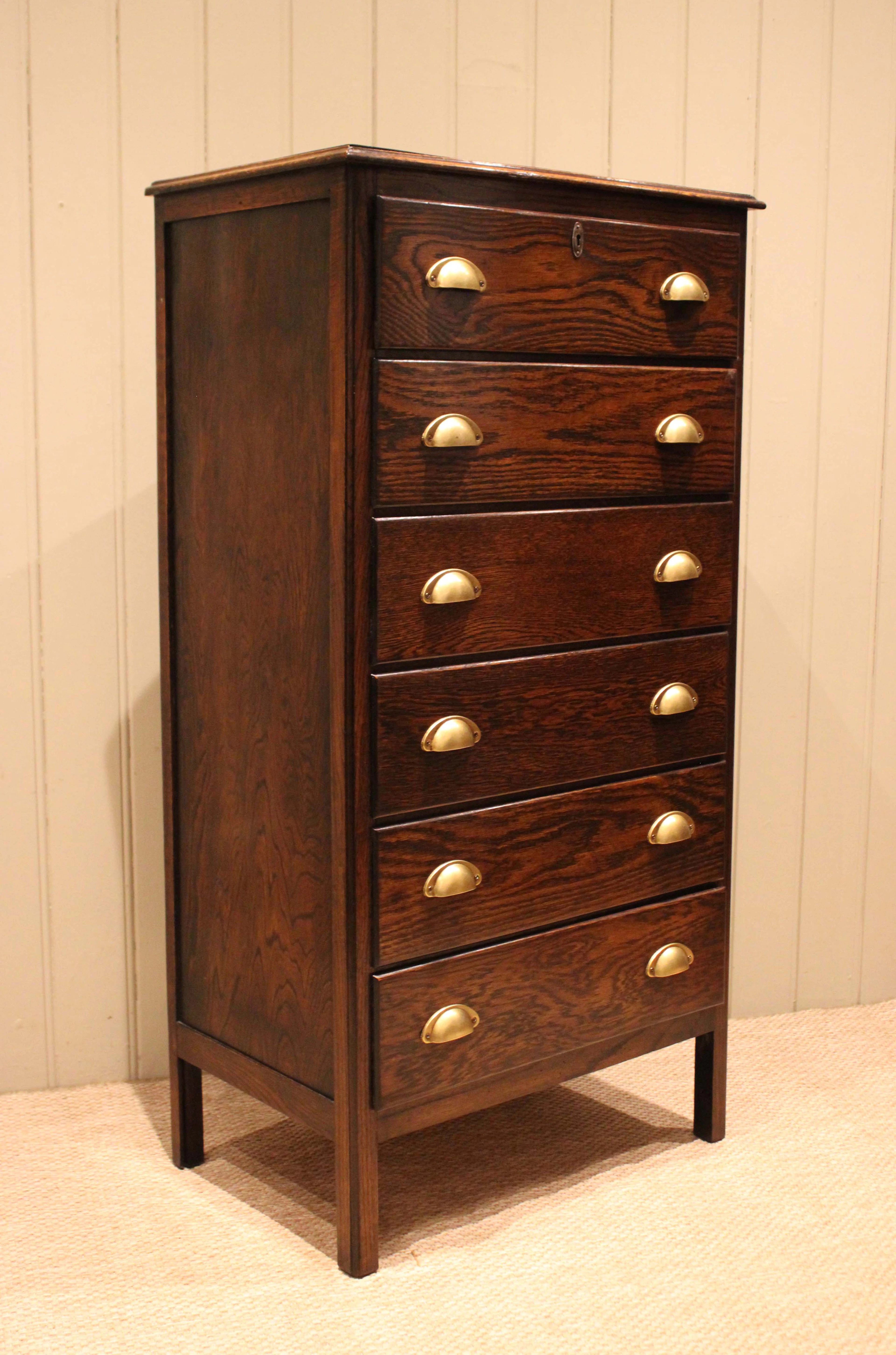 Tall Oak Chest Of Drawers
