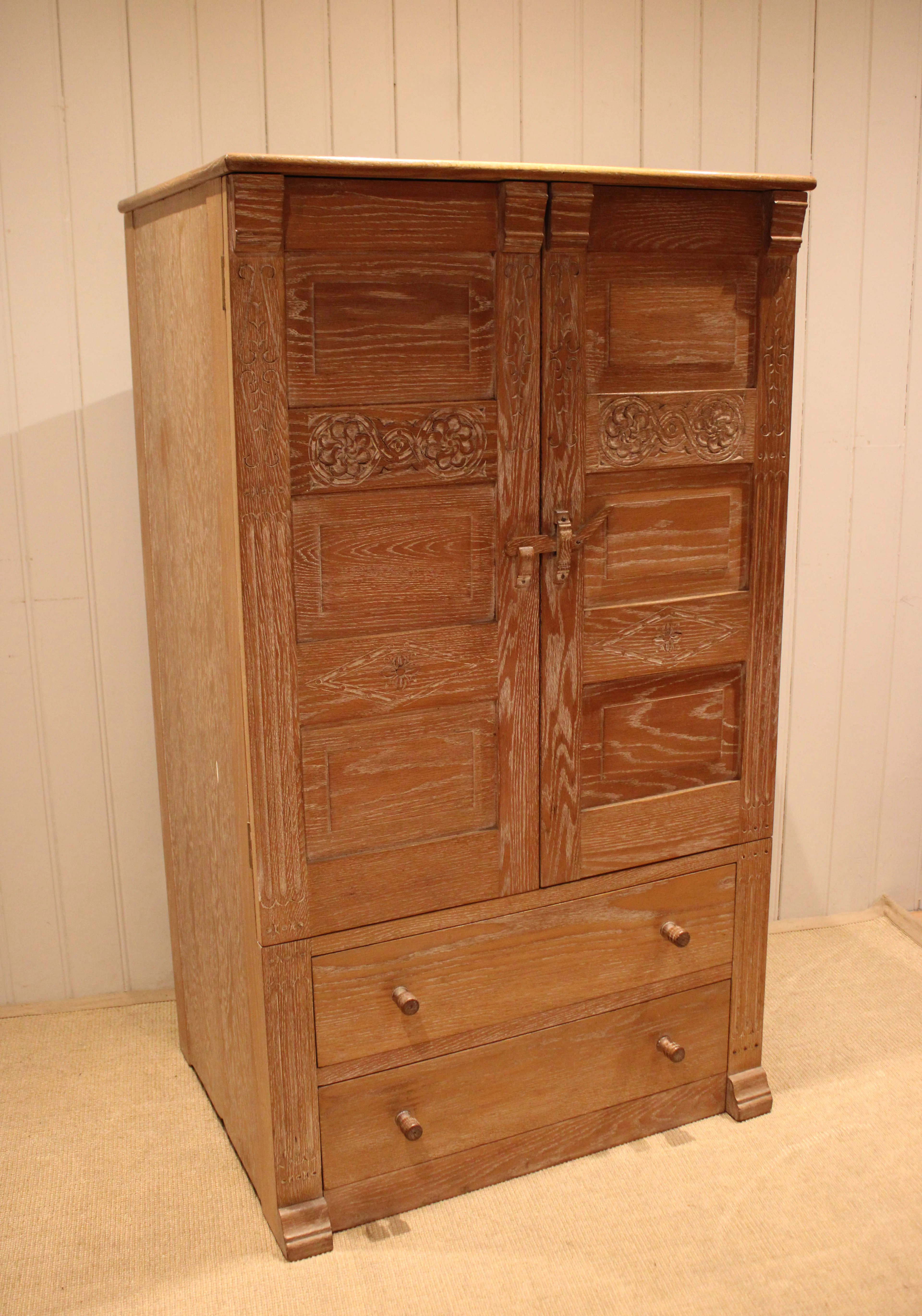Limed Oak Combination Wardrobe