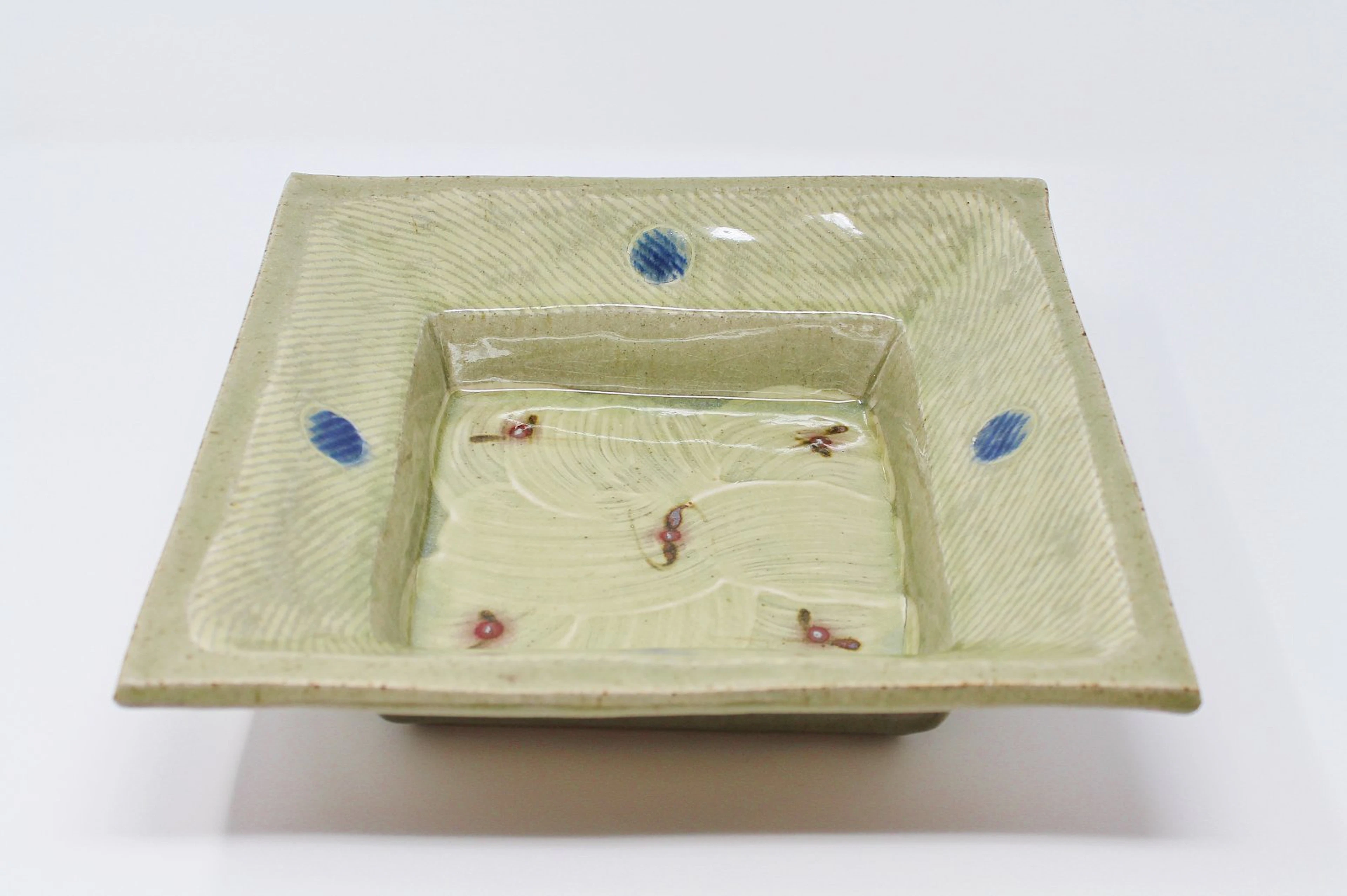 Large squared dish by William Plumptre