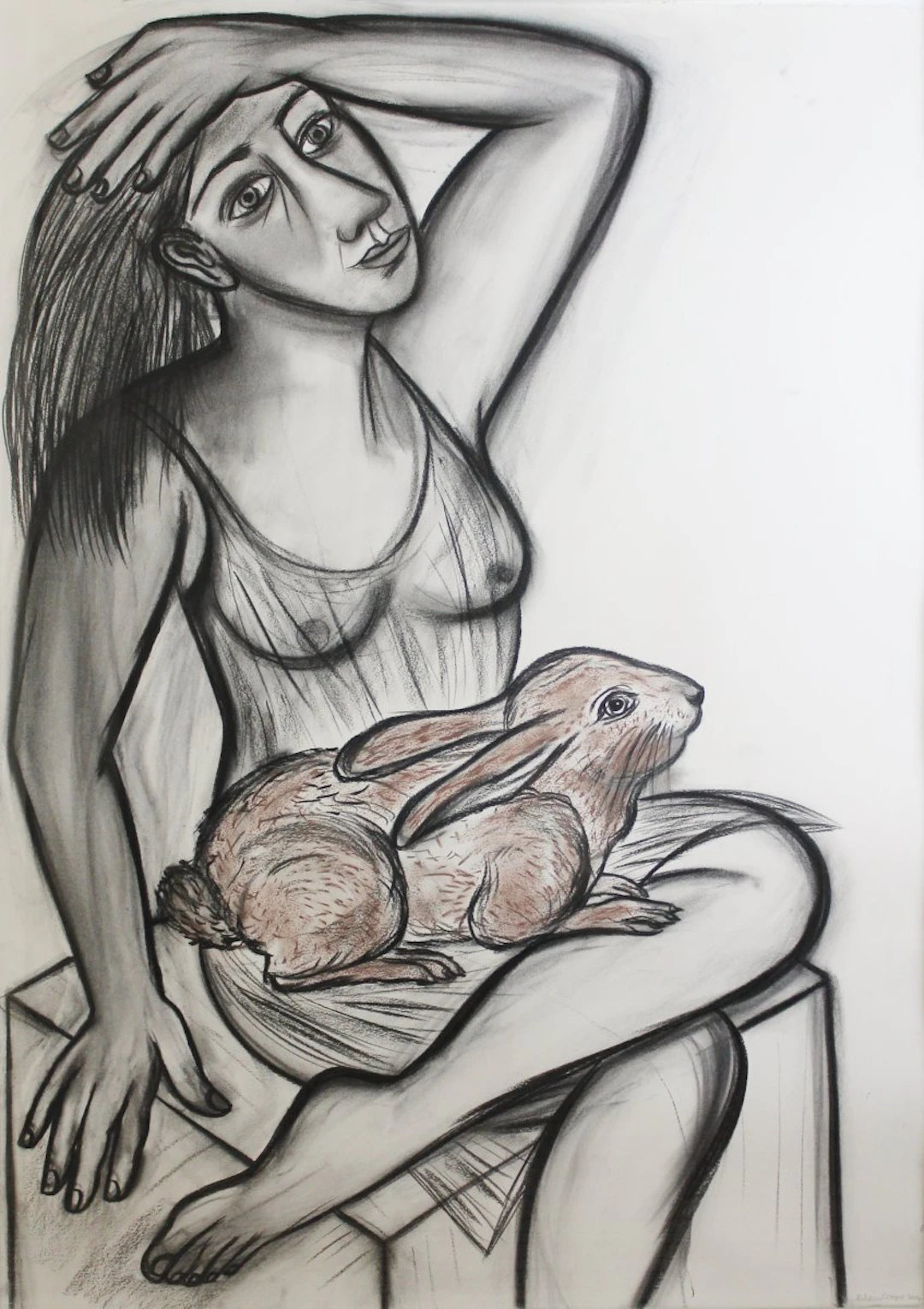 Woman and Rabbit II by Eileen Cooper (RA, OBE)