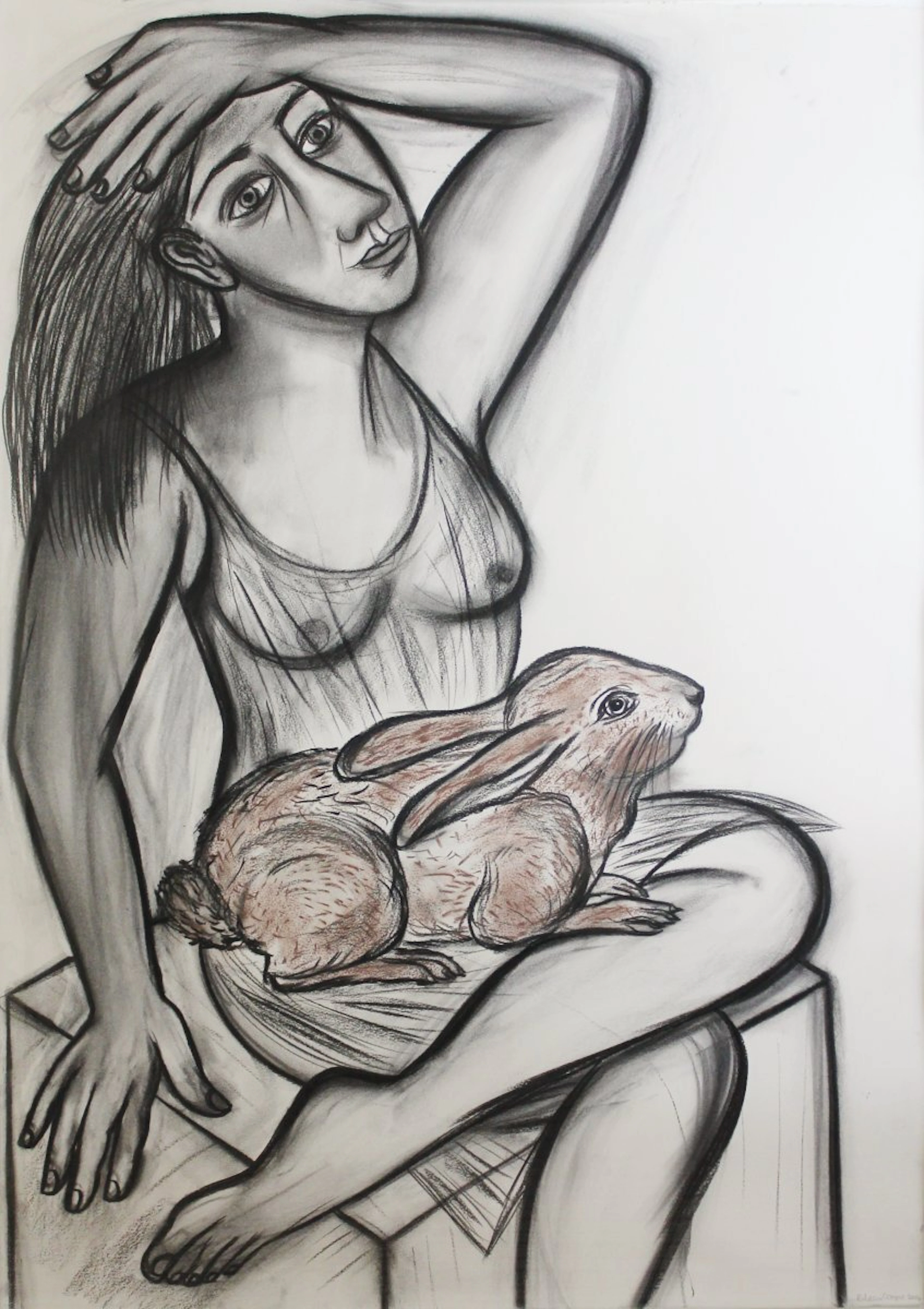 Woman and Rabbit II by Eileen Cooper (RA, OBE)