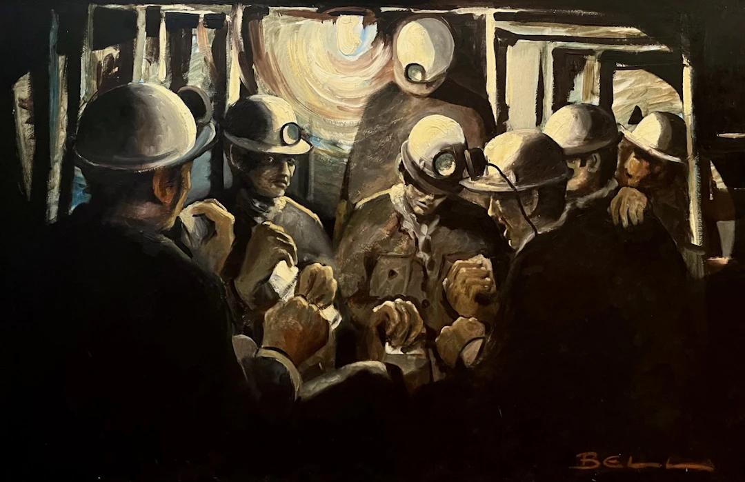 Meal break, Solway Colliery, Workington by Bill Bell