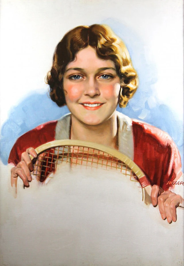 Young lady with a tennis racquet - 1928 by David Jagger