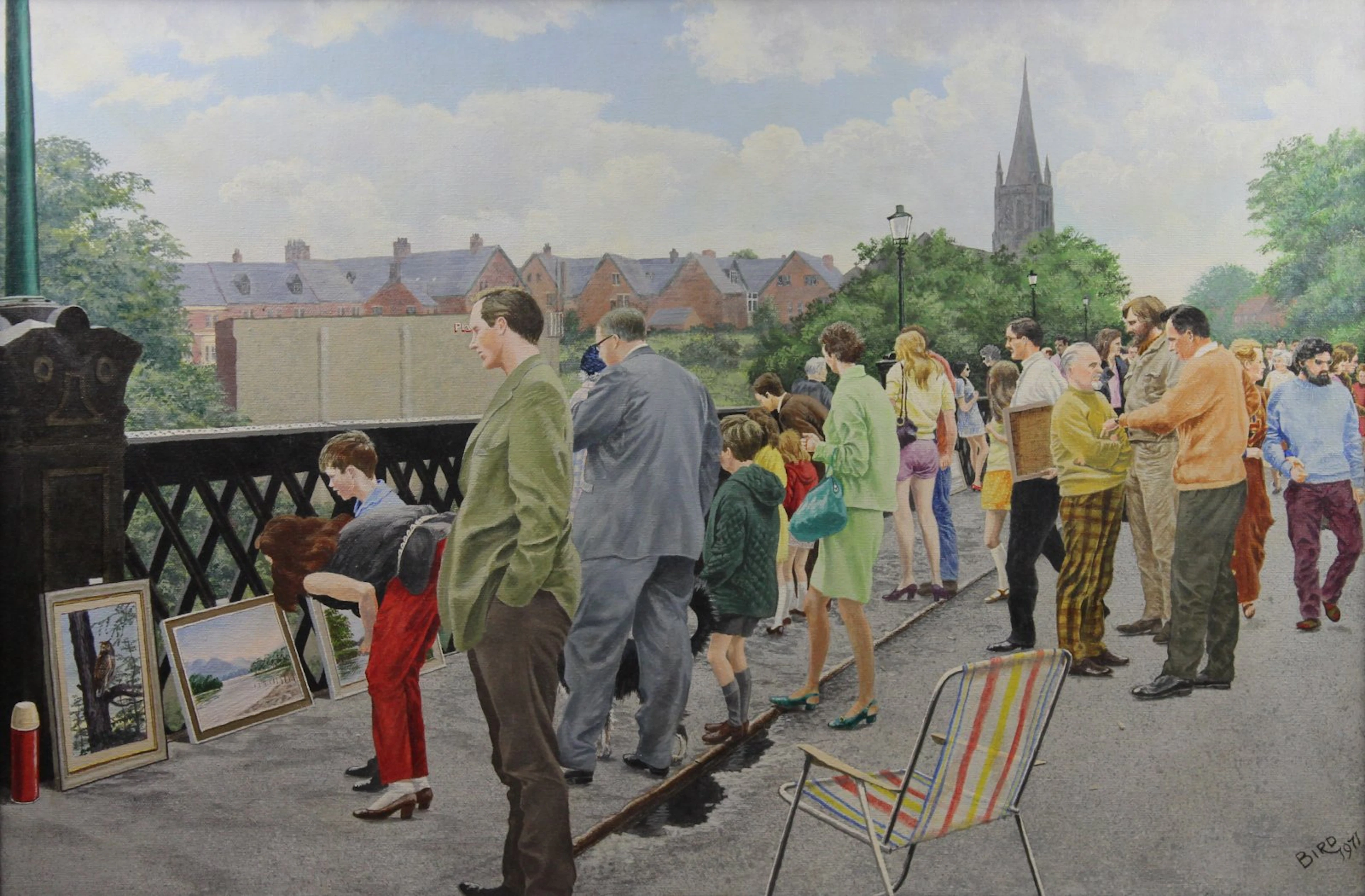 Sunday afternoon, Armstong Bridge by William Bird 1971 by Mid-Century