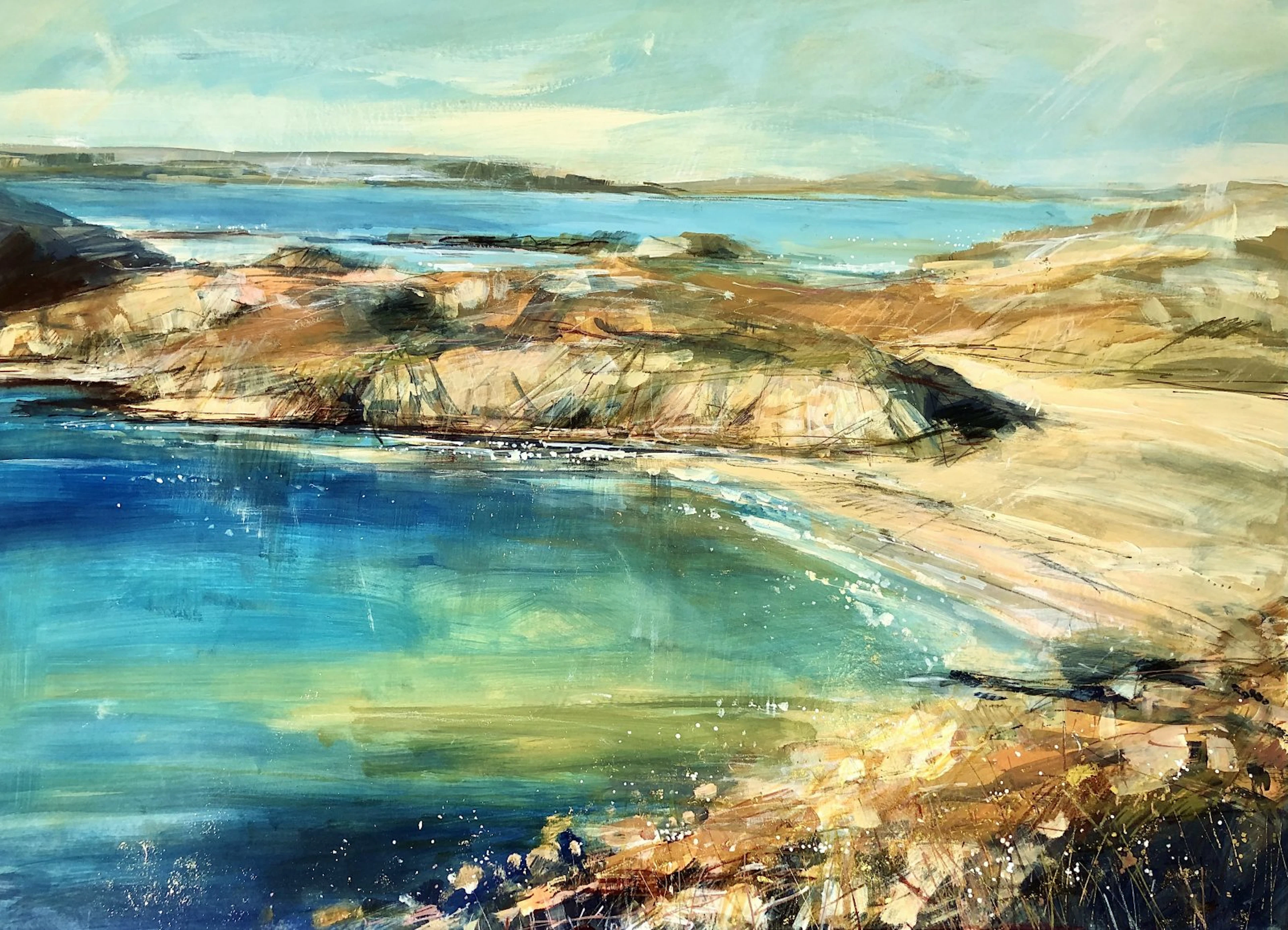 Green sea, Erraid, Ross of Mull by Sarah Carrington