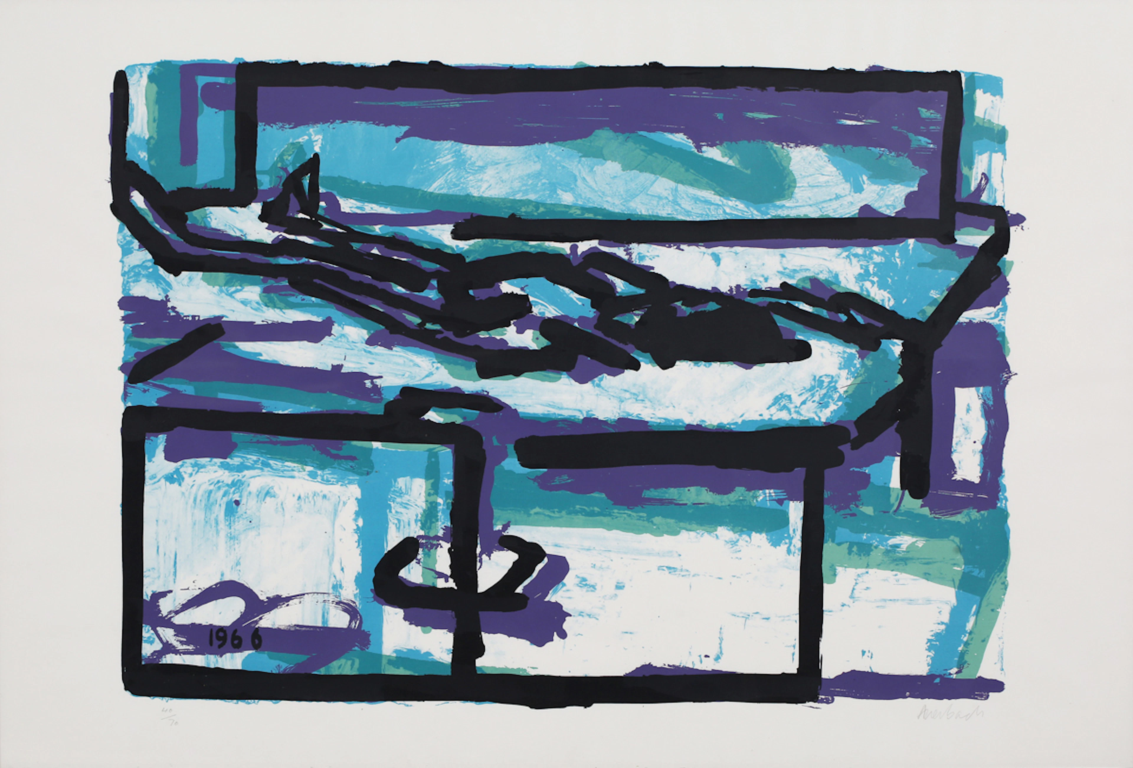 Reclining Figure 1 - 1966 by Frank Auerbach