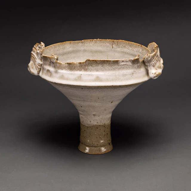 White tapered vessel by Colin Pearson