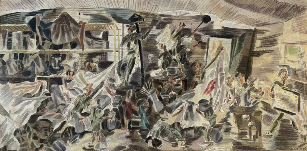 Mess Tent 1945 by Robin Ball
