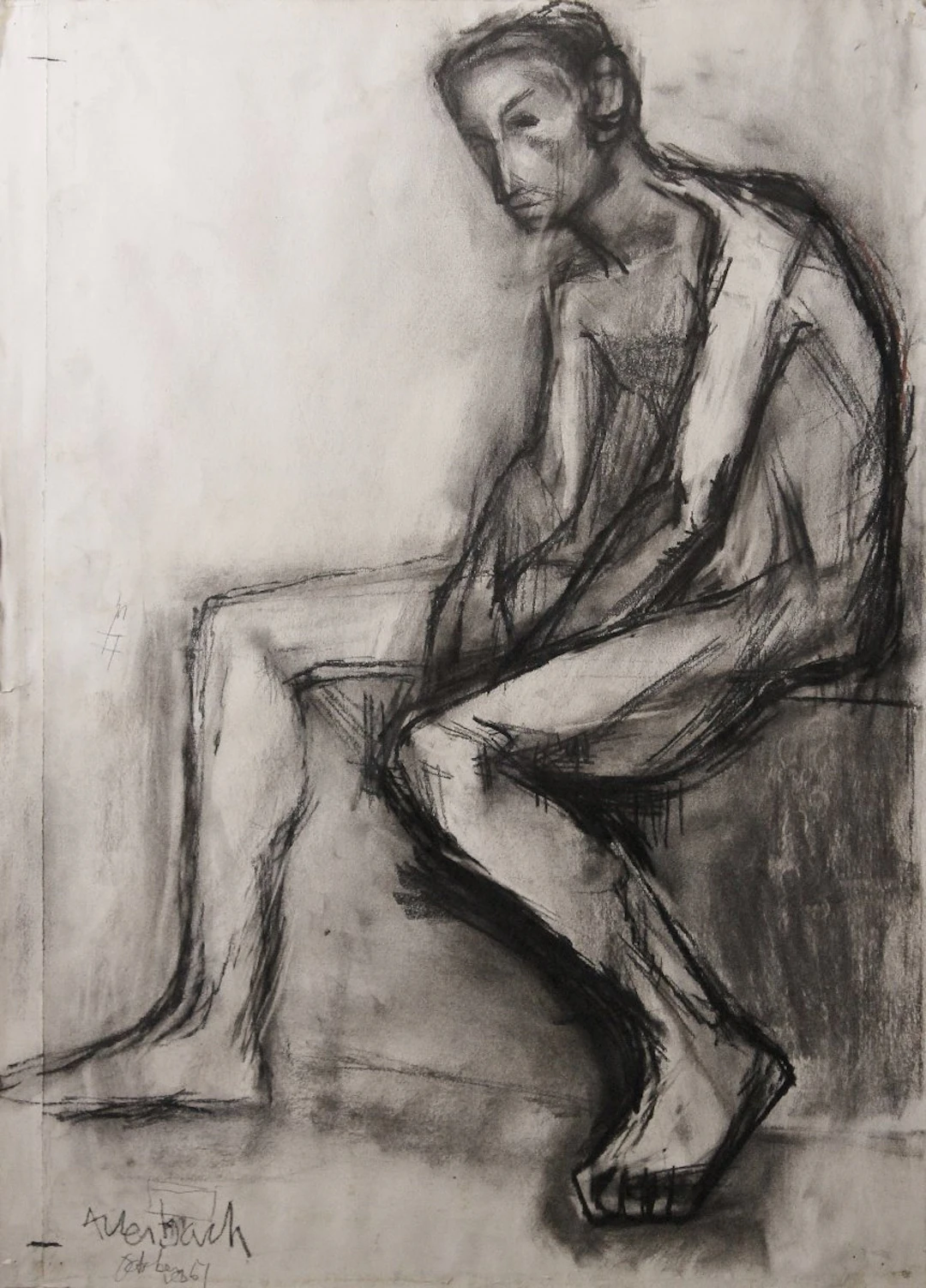 Seated figure - 1951 by Frank Auerbach