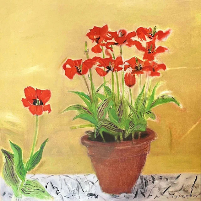 Red Tulips by Dame Elizabeth Blackadder (RA)