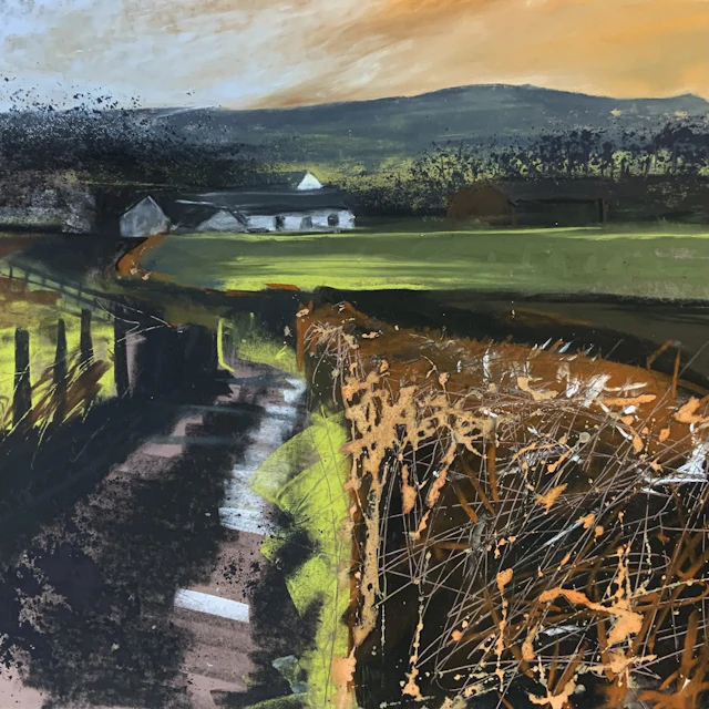 Autumn dusk, Manor Farm by Helen Fryer
