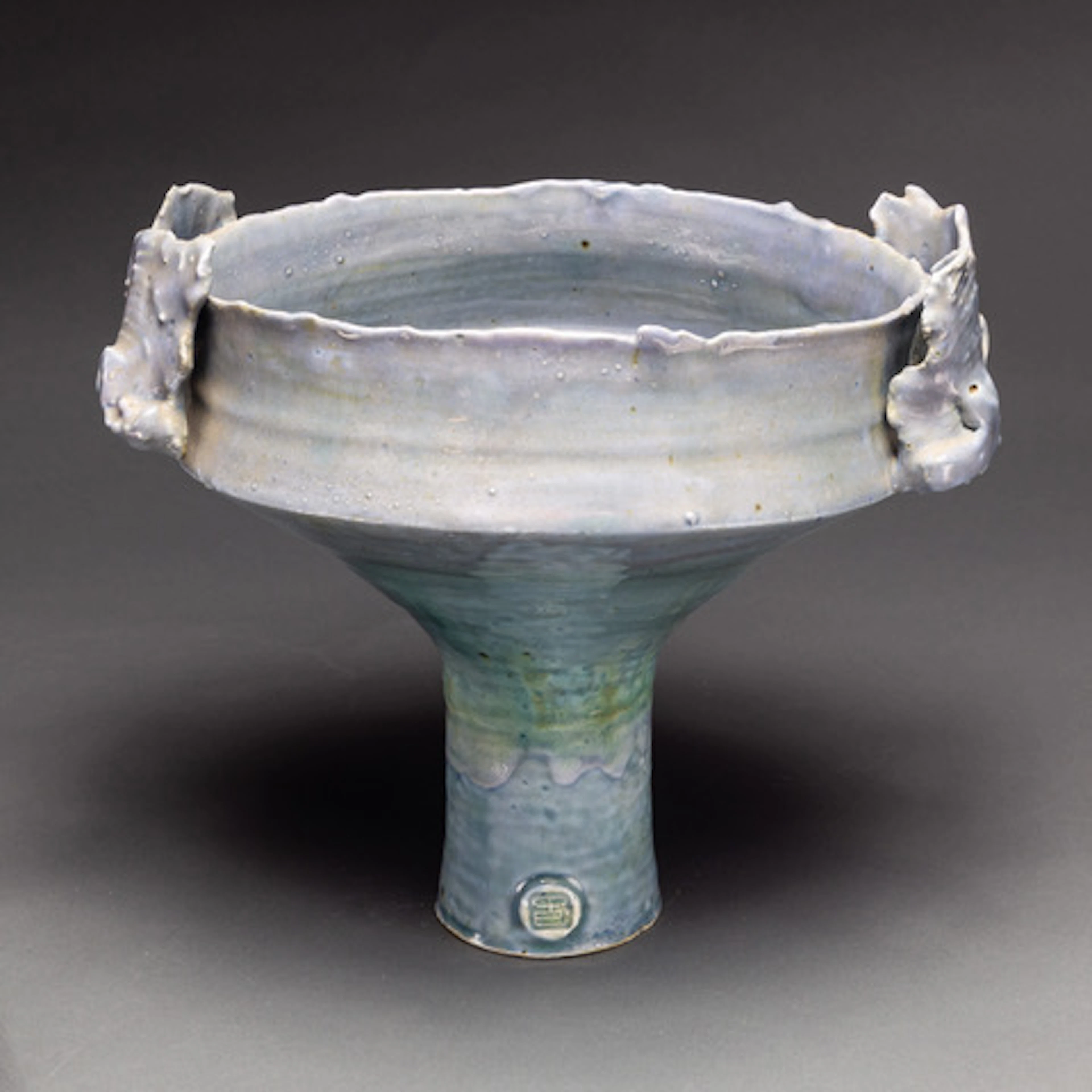 Blue tapered vessel by Colin Pearson