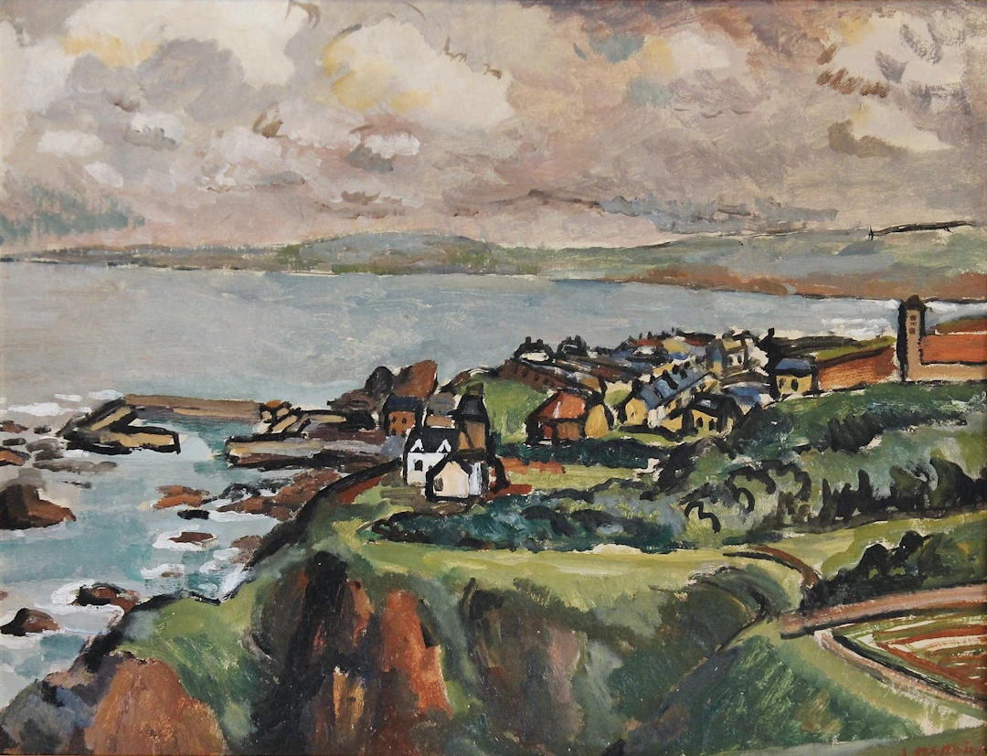 St Abbs, Stormy Evening c 1950 by John McNairn