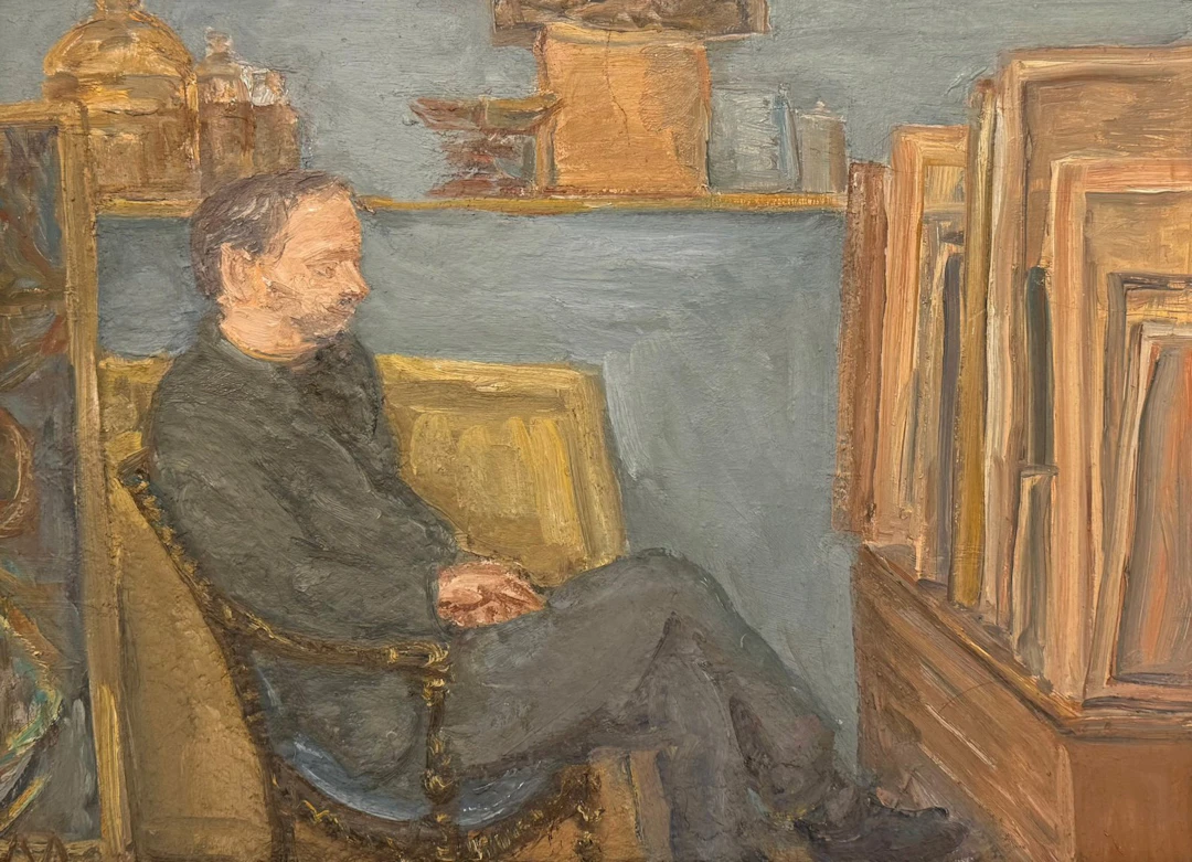 Portrait of Leon Kossoff - 1982 by John Lessore