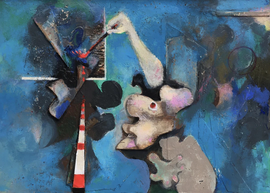 Robot attempting self portrait - 1991 - 2020 by Anthony Whishaw (RA)