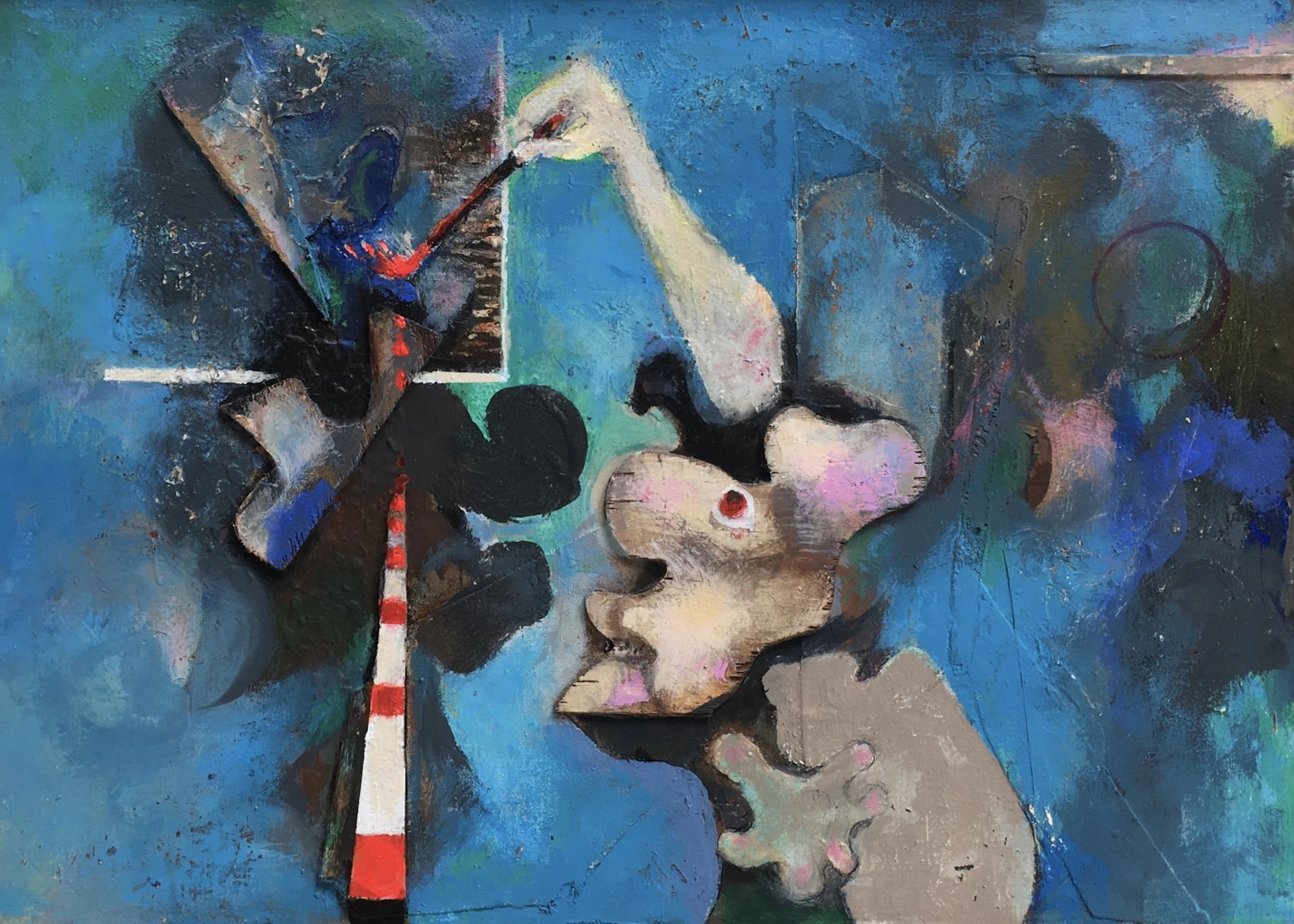 Robot attempting self portrait - 1991 - 2020 by Anthony Whishaw (RA)