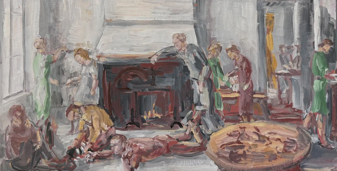 Christmas at Kaymos - 1993 by John Lessore