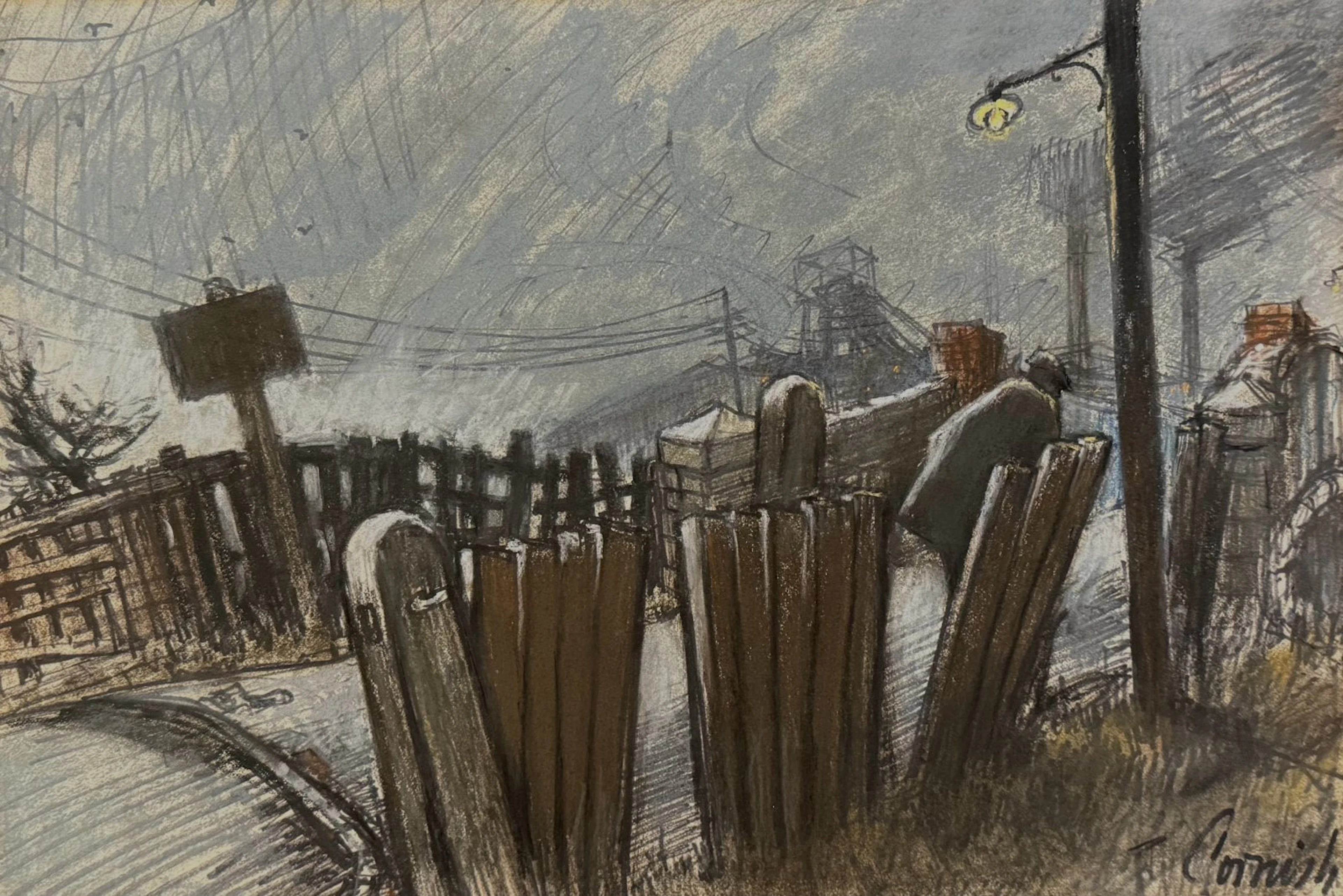 Pit Road with Bridge circa 1965 by Norman Cornish