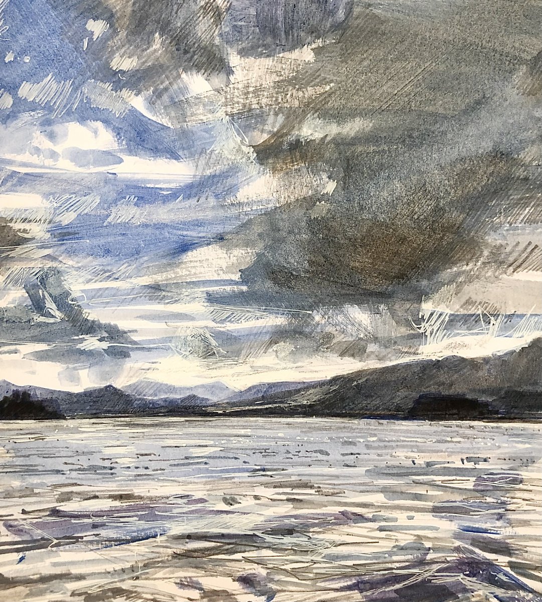 Clouds on Derwentwater by Sarah Carrington