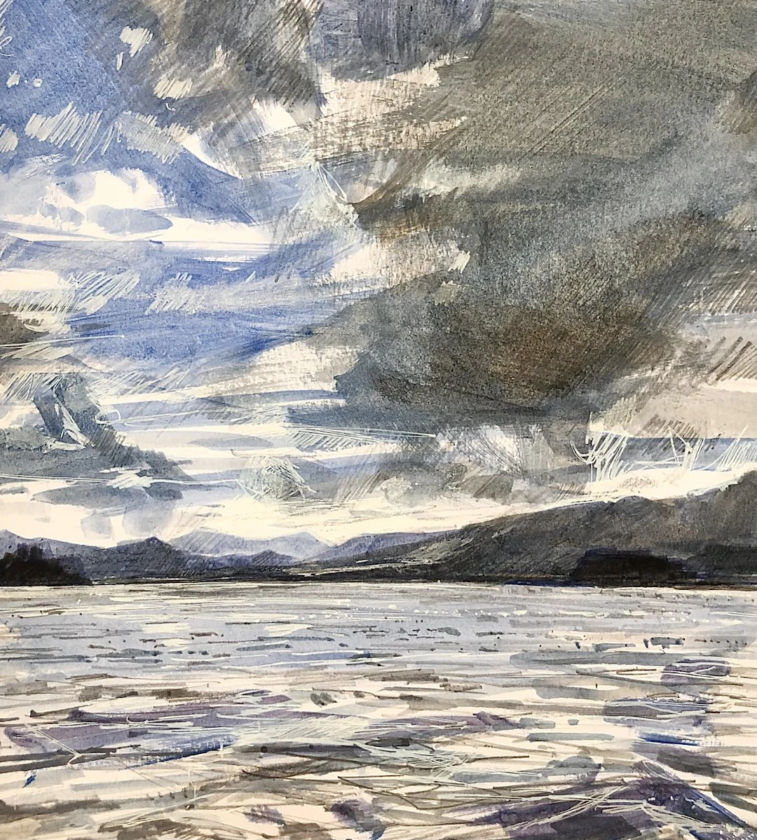 Clouds on Derwentwater by Sarah Carrington