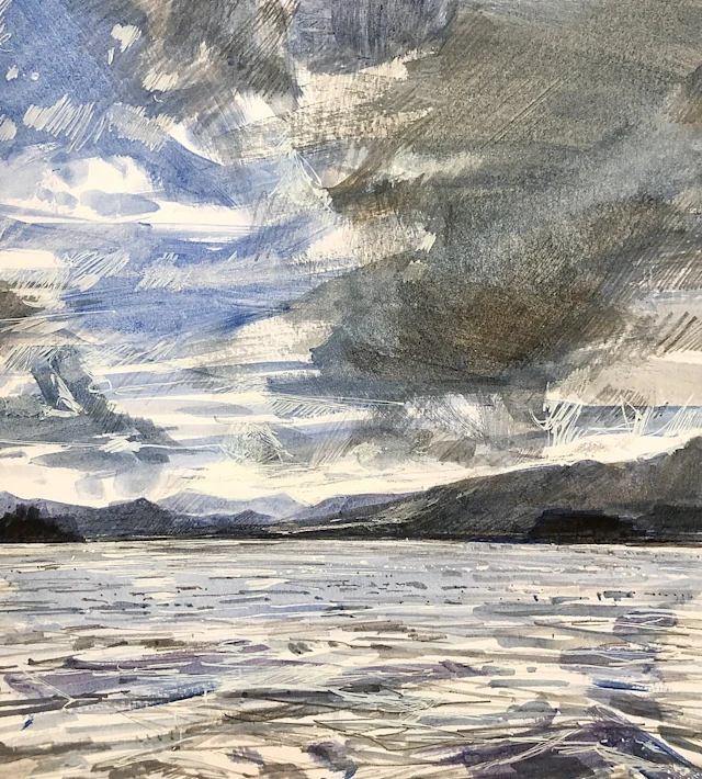 Clouds on Derwentwater by Sarah Carrington
