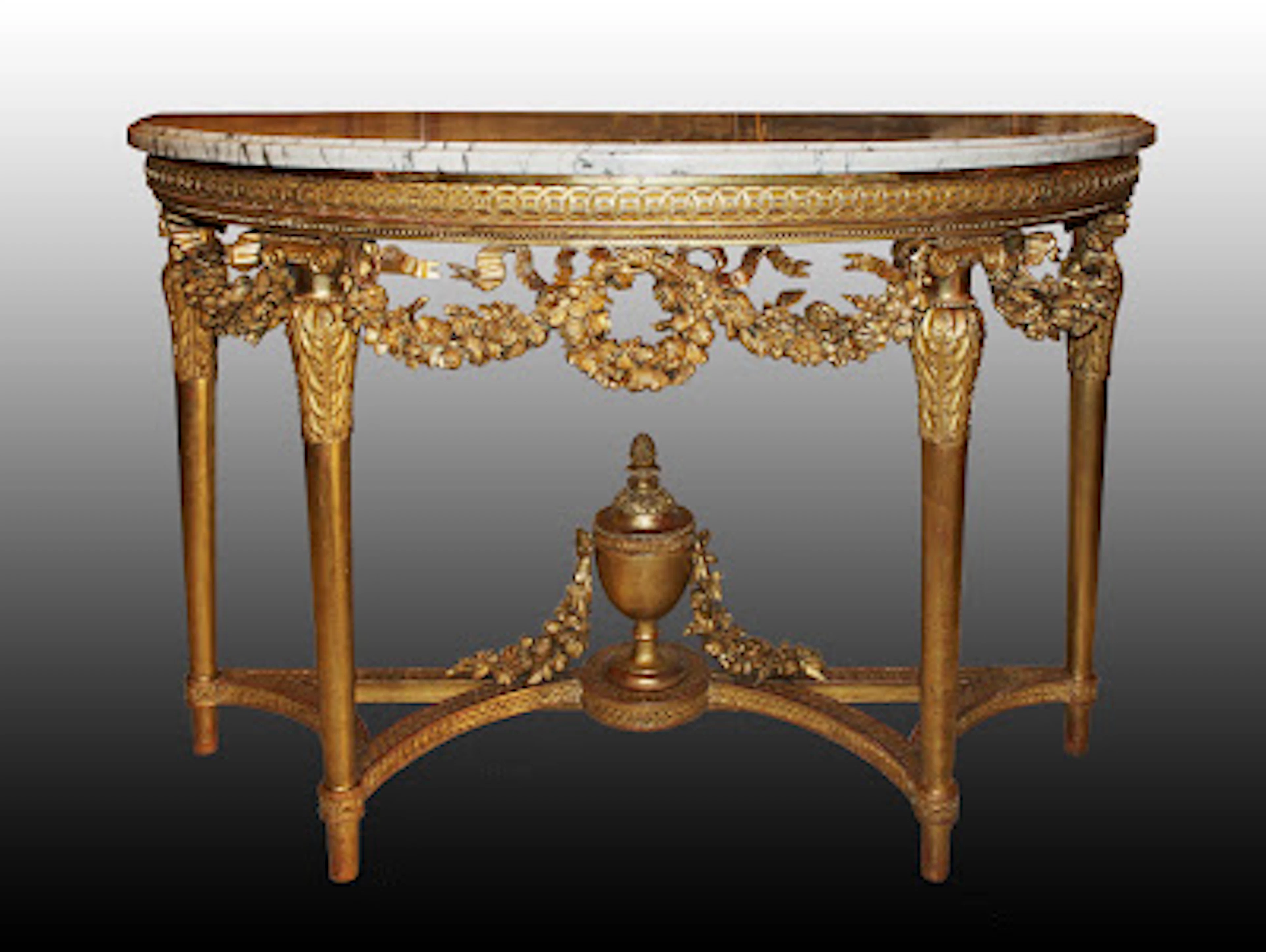 Console Semi-Circulaire en bois doré