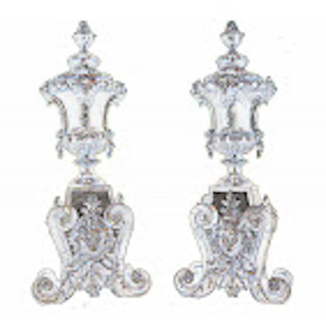 Paire de Chenets "aux Vases"