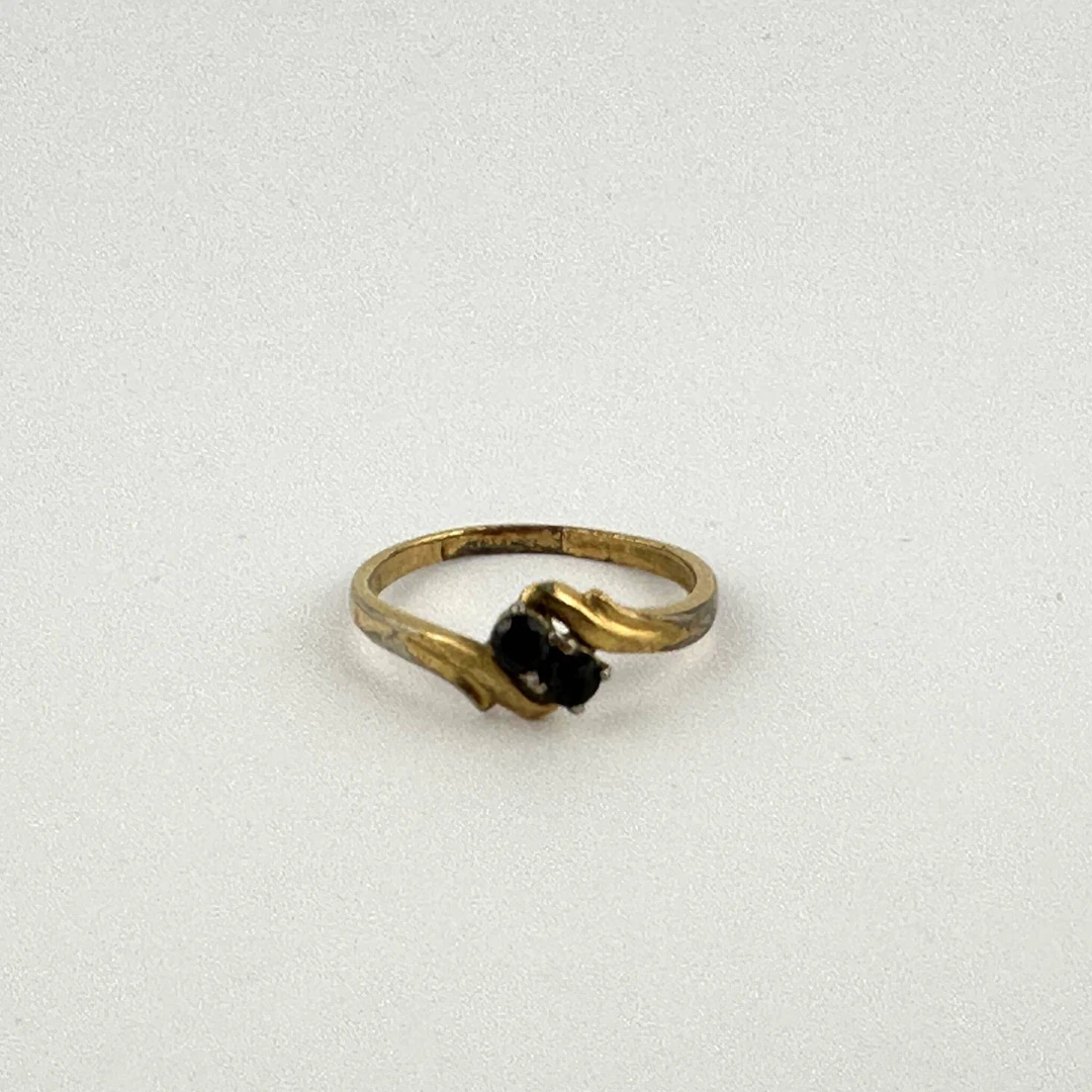 You-and-me ring in gilded metal set with two small blue ston - Lot 142