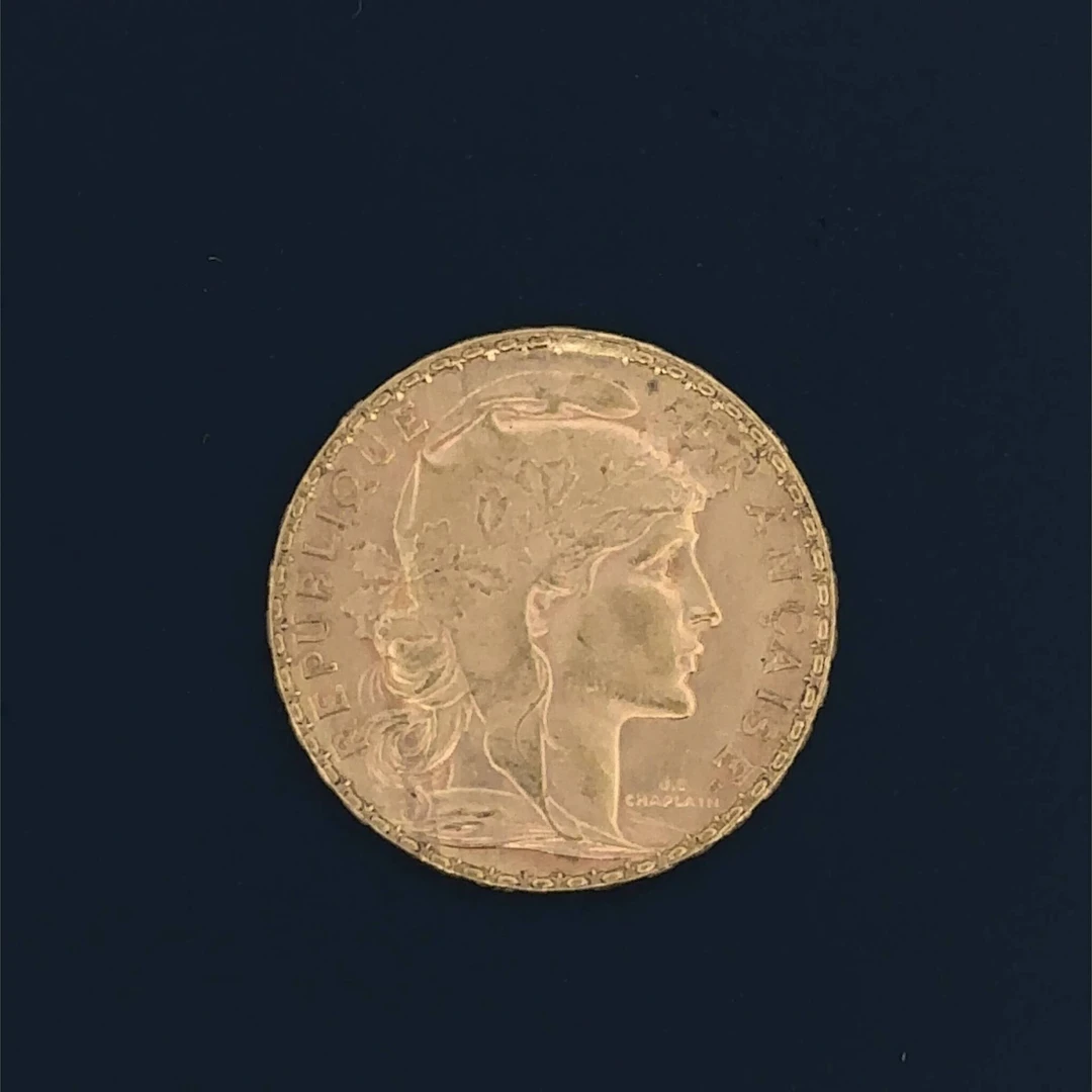 20-franc "Rooster" coin, 1911, gold (900). - Lot 169