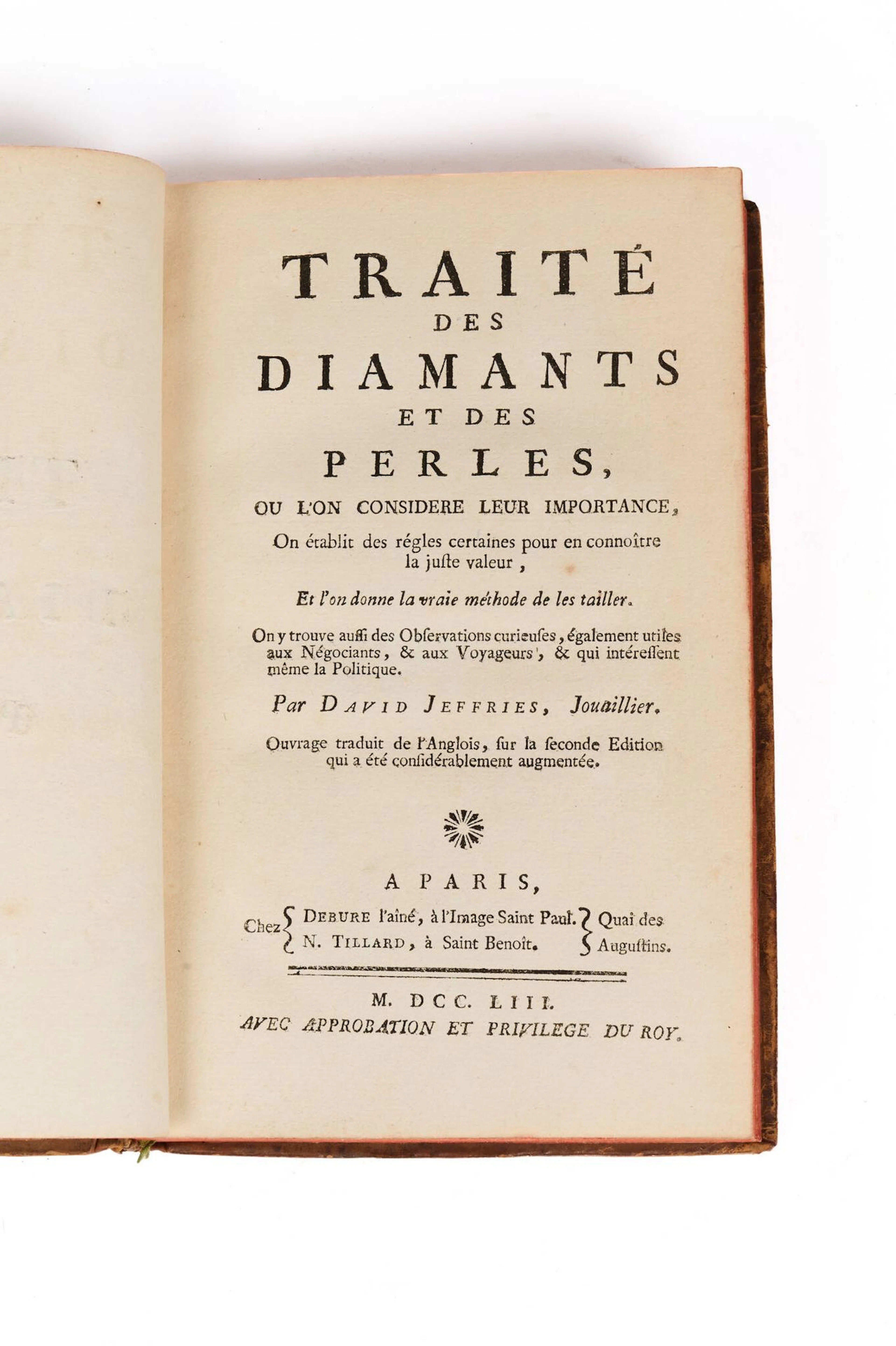 JEFFRIES (David). A Treatise on Diamonds and Pearls, in Whic - Lot 469