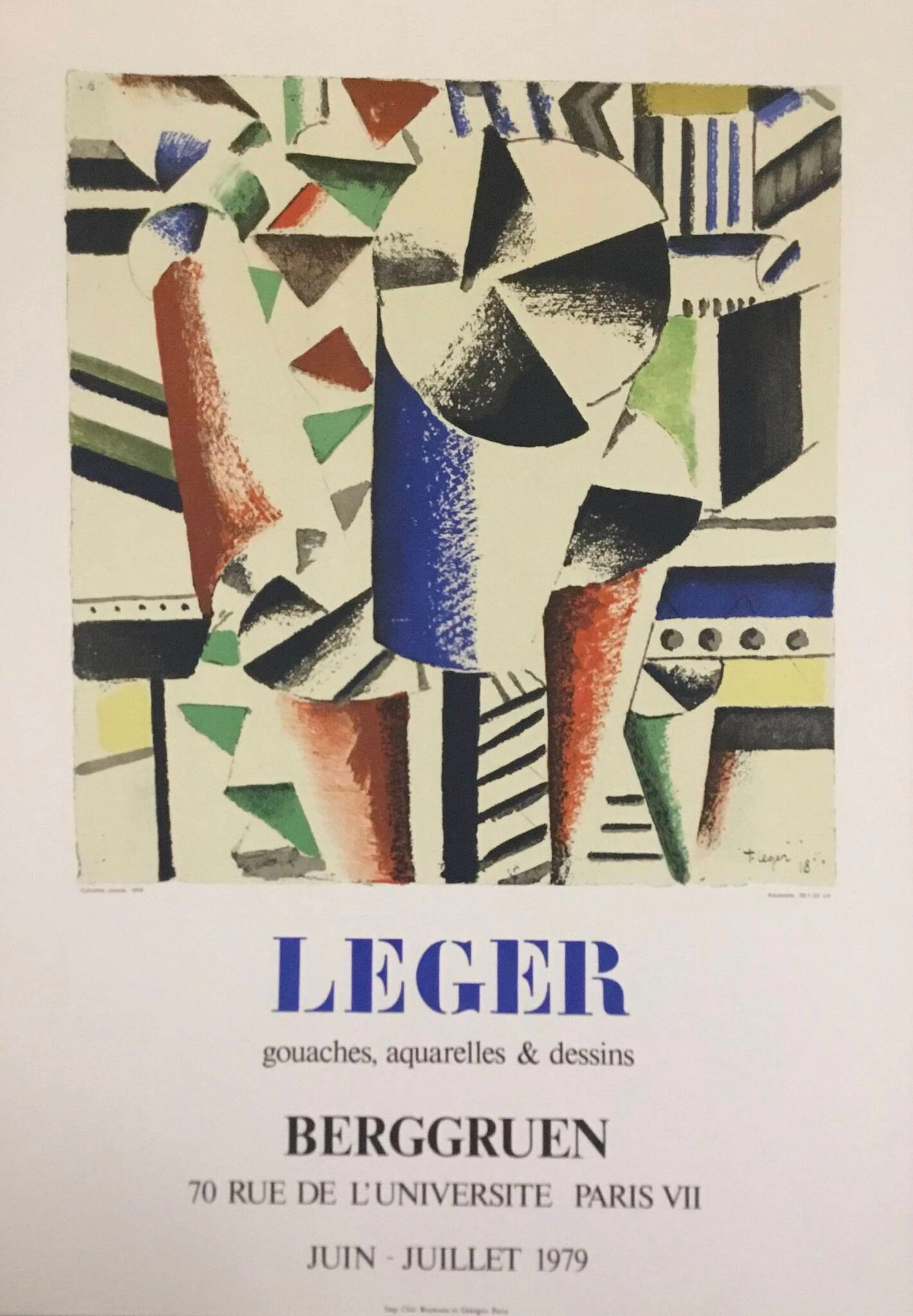 LEGER, Fernand. Lithograph poster, Berggruen, 1979. 68 x 48 - Lot 261