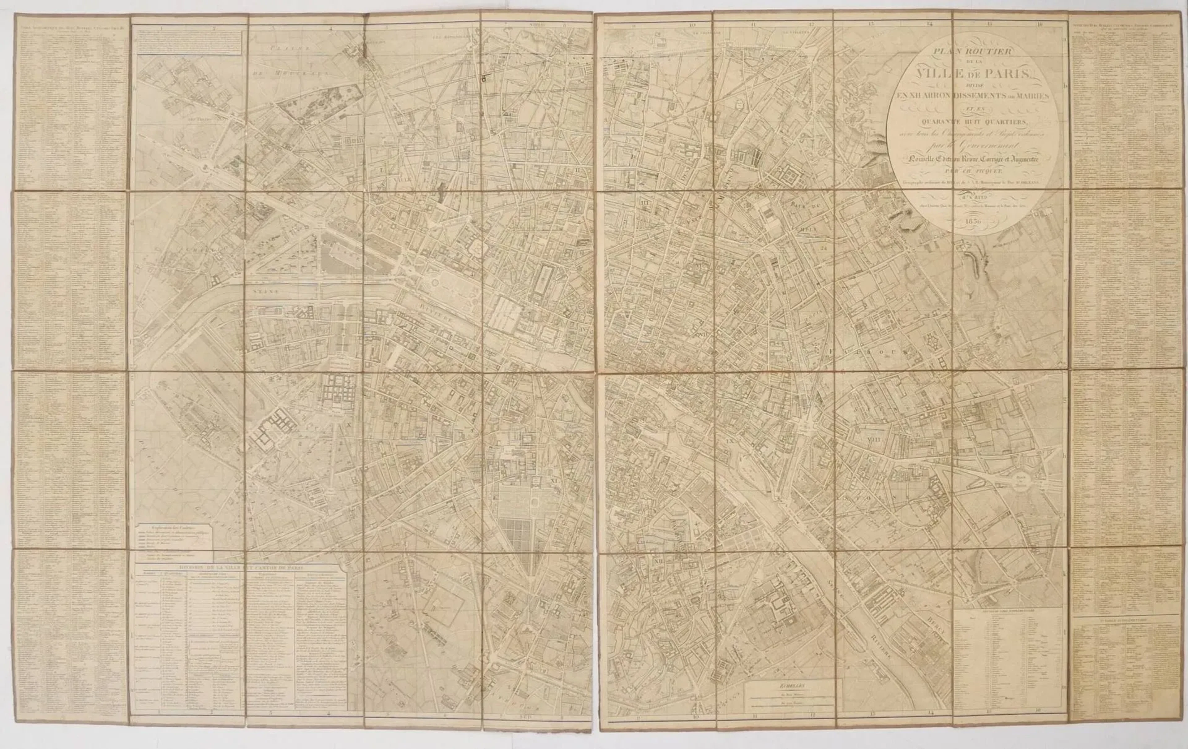 "Road Map of the City of Paris, Divided into Twelve Arrondis - Lot 64