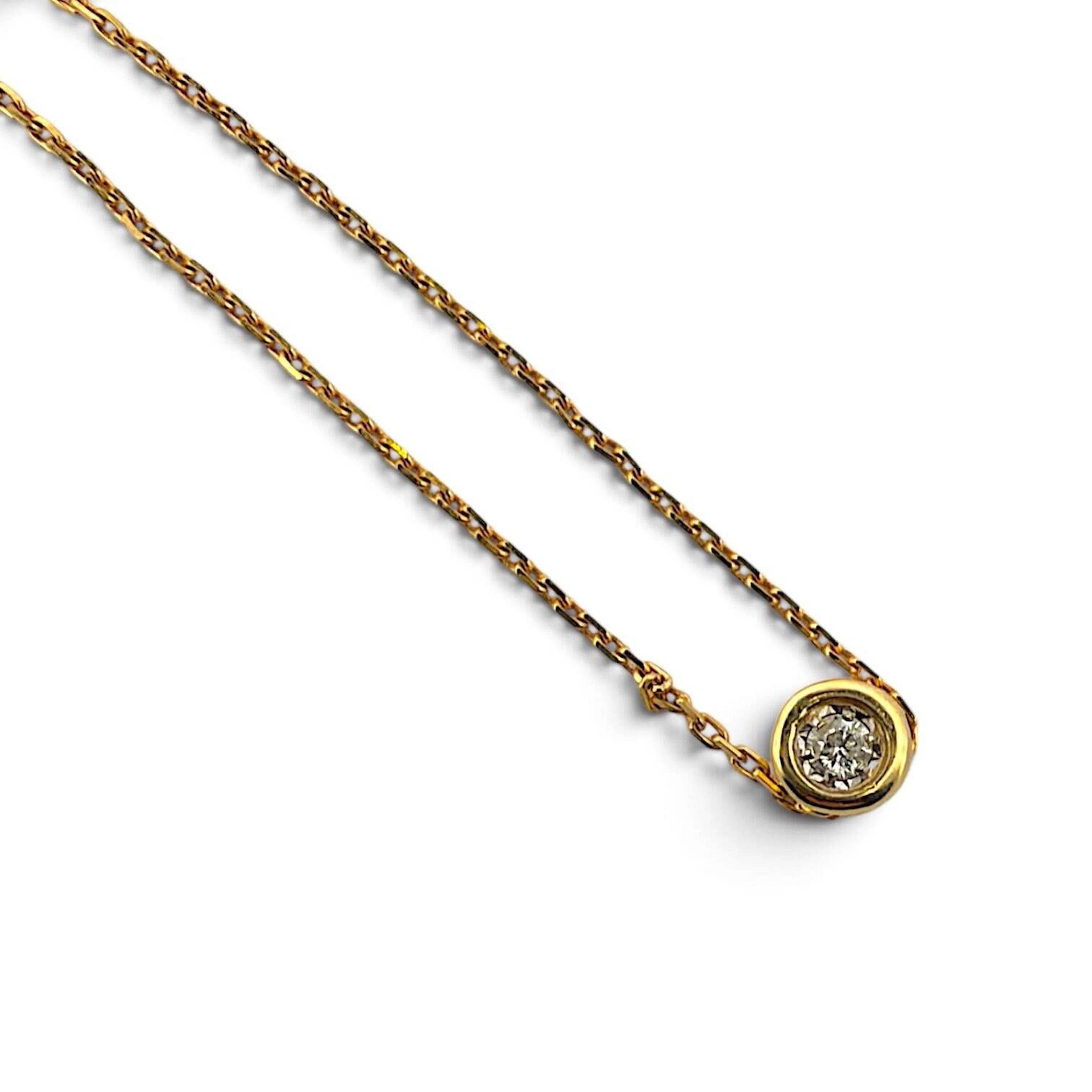 Yellow gold (750) necklace set with a brilliant-cut diamond; - Lot 296