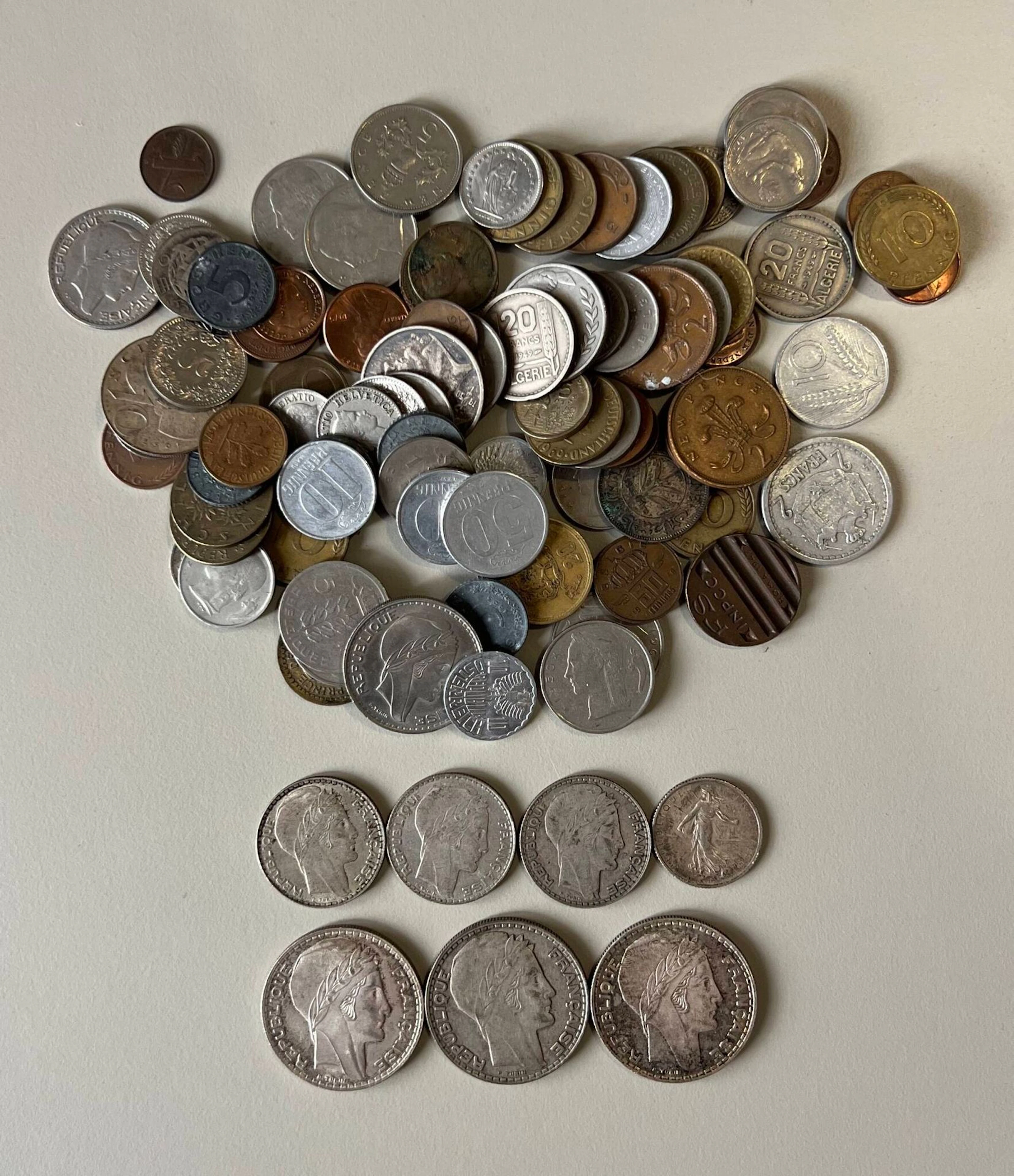 Seven French silver coins: - Lot 59