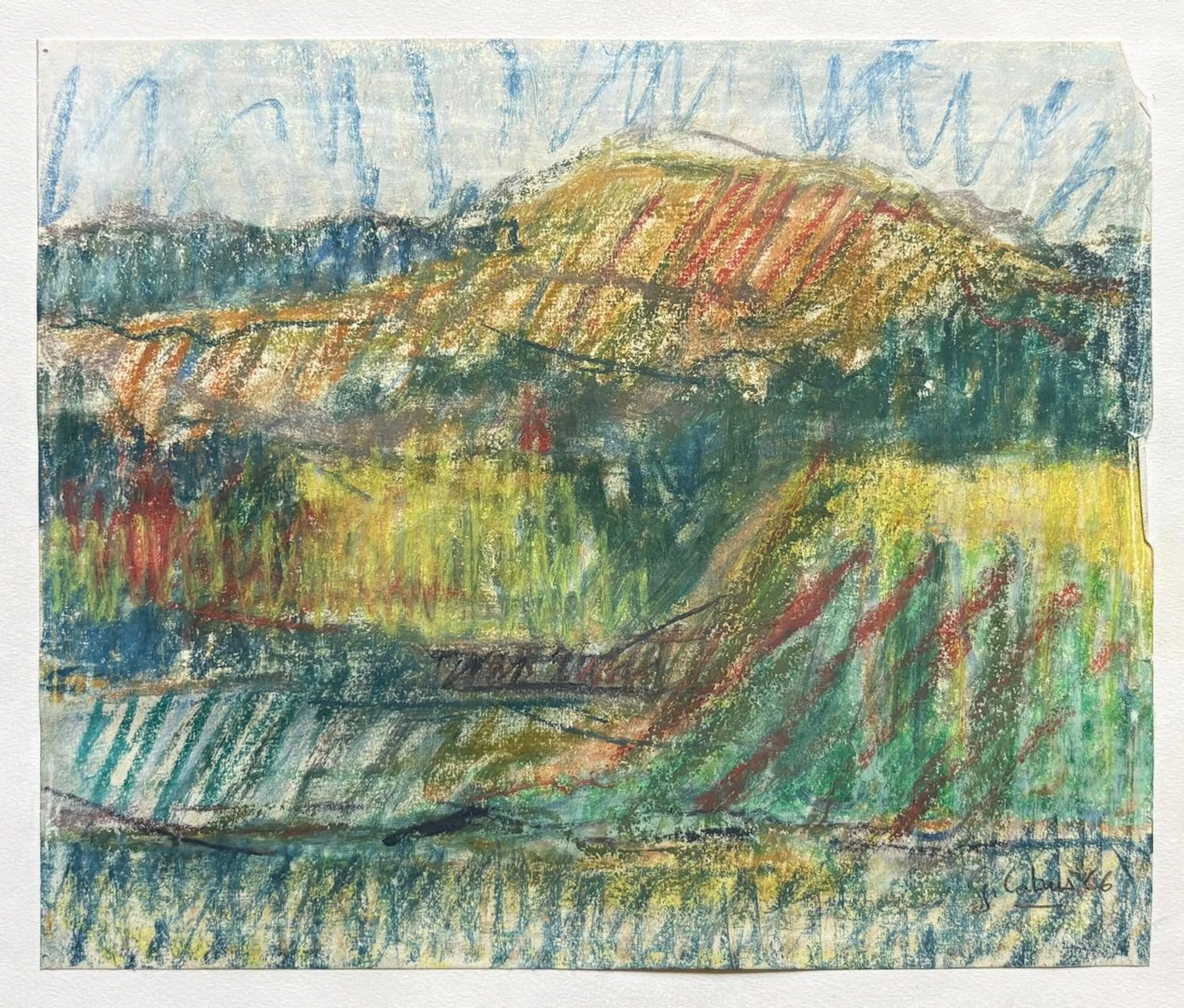 Gerard Cabus Pastel sur papier signé en bas à droite, daté 1966, 21 x 25 cm, un petit manque et coup dans la marge de droite.