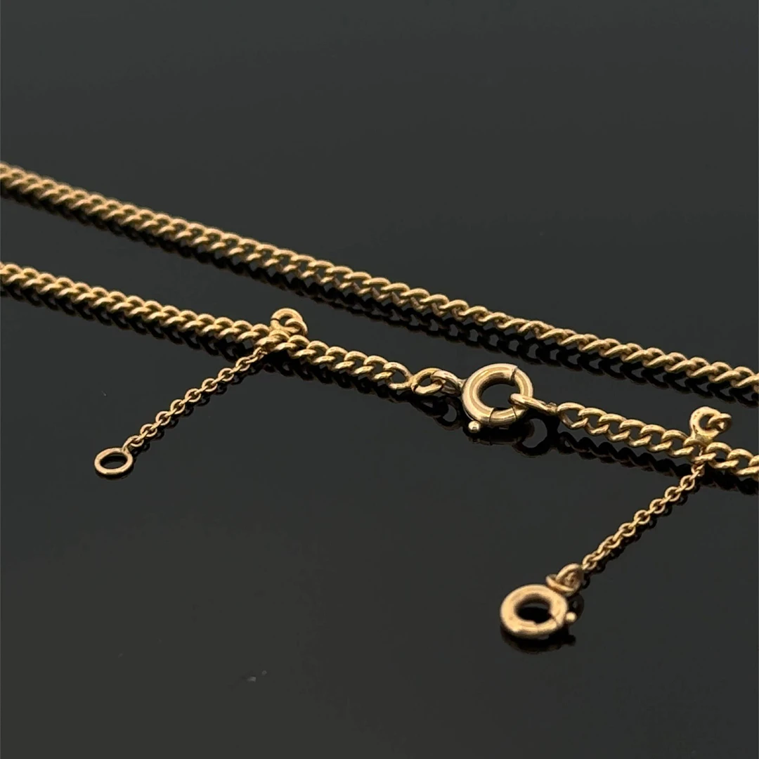 Yellow gold (750) chain with curb links and a safety clasp. - Lot 223