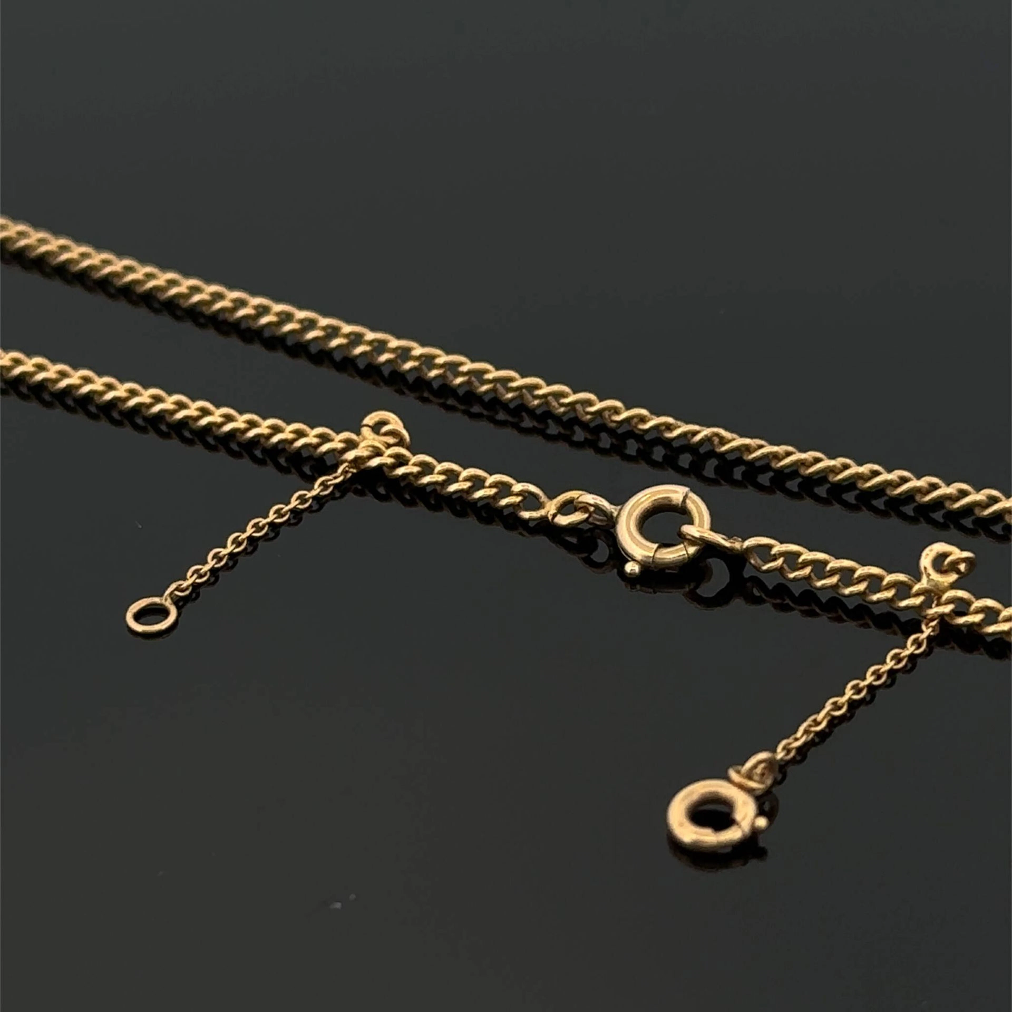 Yellow gold (750) chain with curb links and a safety clasp. - Lot 223
