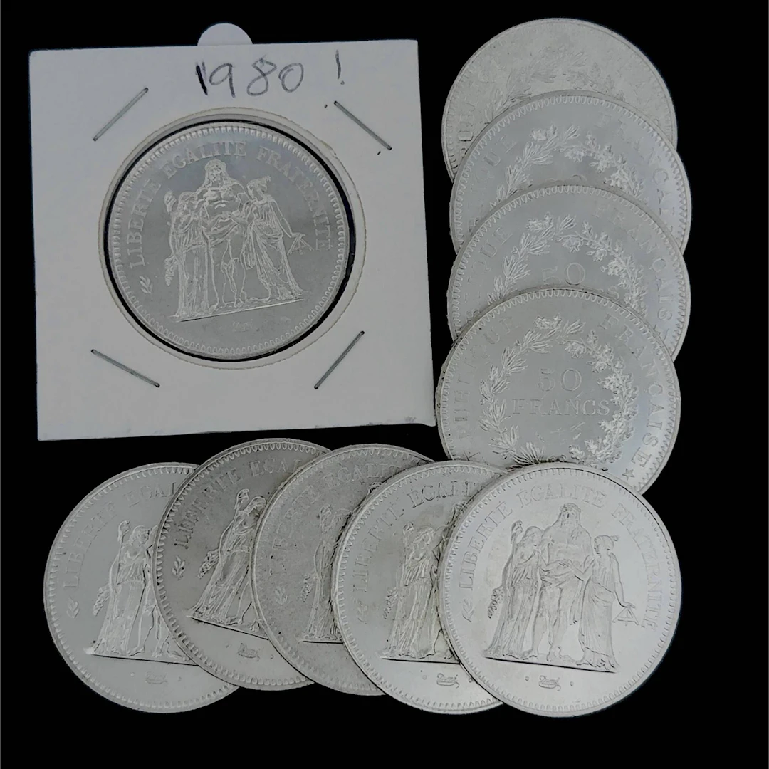 Set of 22 10-franc silver coins and 50-franc Hercules coins - Lot 155