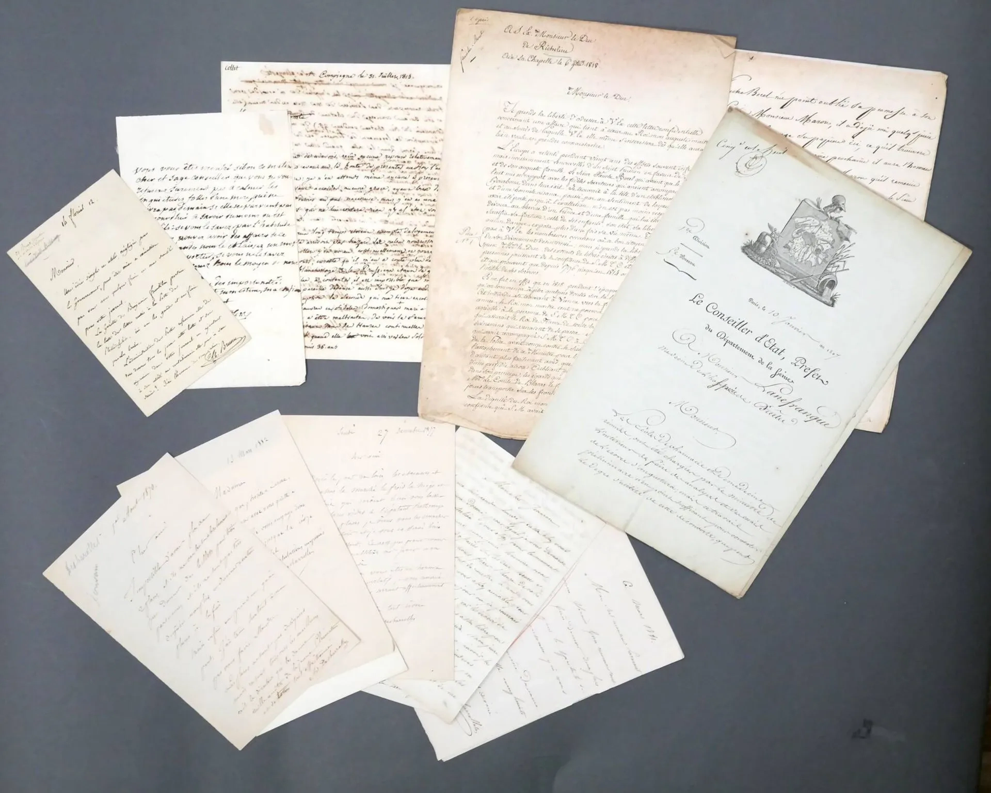 MANUSCRITS & AUTOGRAPHS - 19th century. Set of approxima - Lot 348