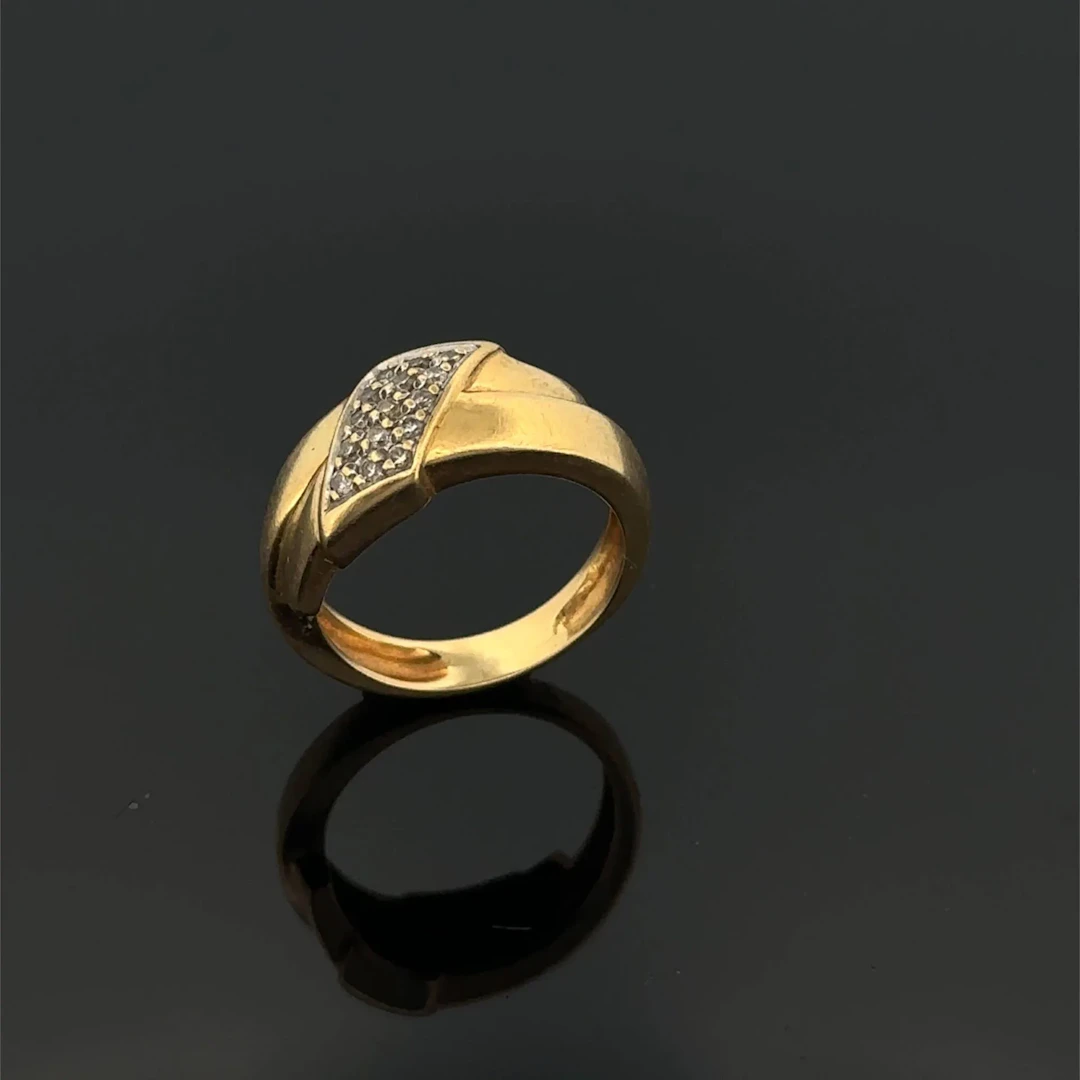 Ring in yellow and white gold (750) partially set with small - Lot 244
