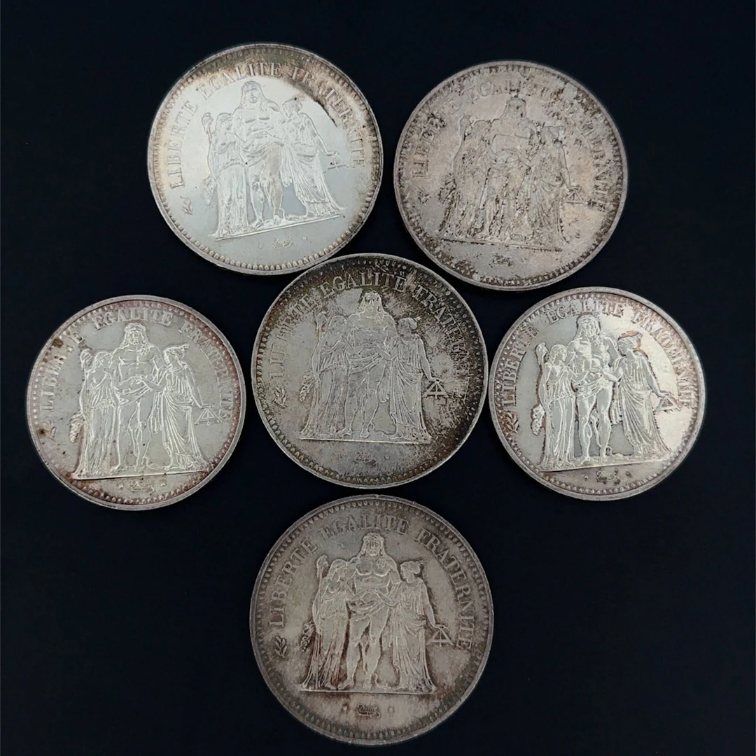 Set of 6 silver coins (900) consisting of: - Lot 41
