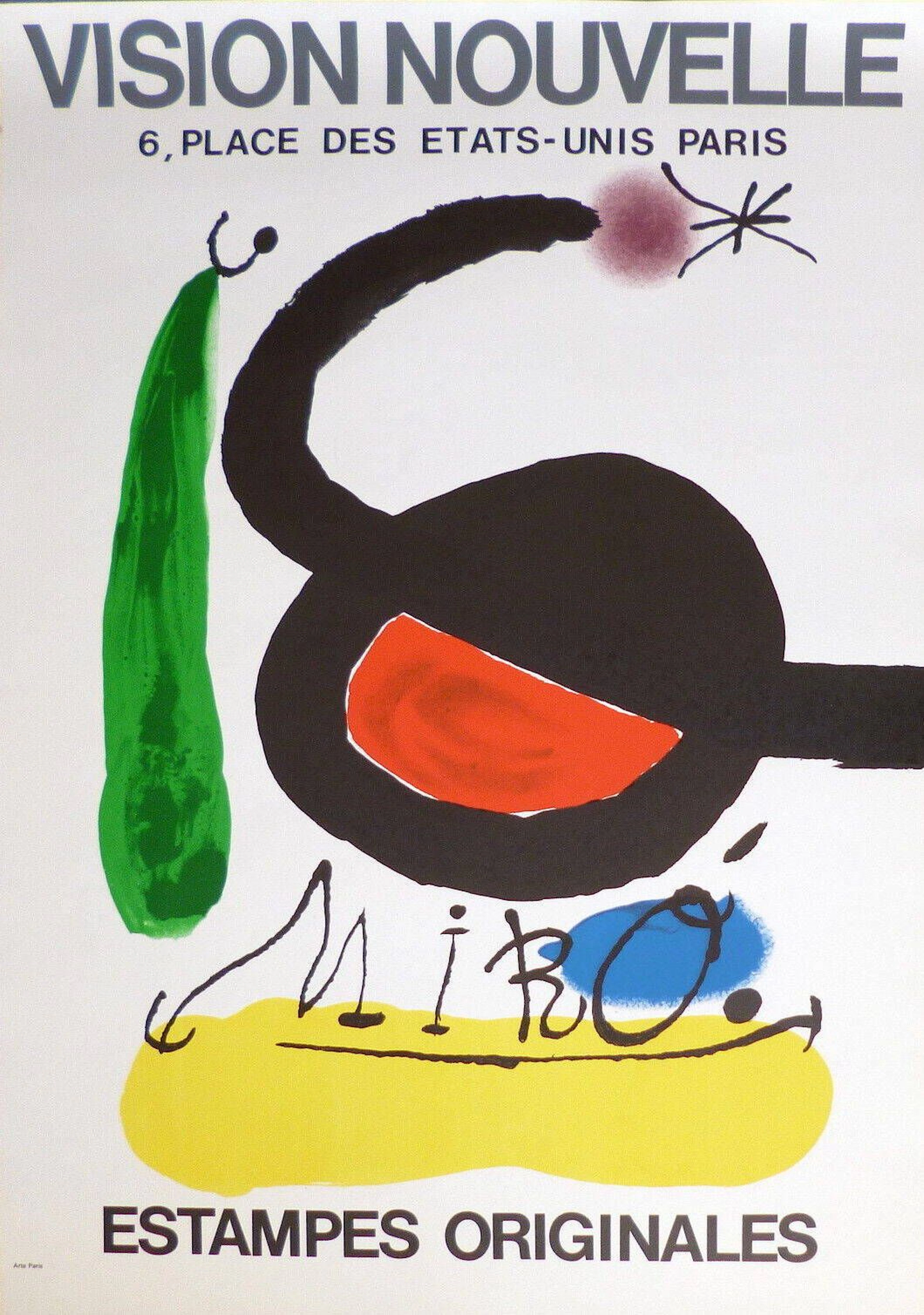MIRO Joan Lithograph poster, Vision Nouvelle exhibition, 77 - Lot 350