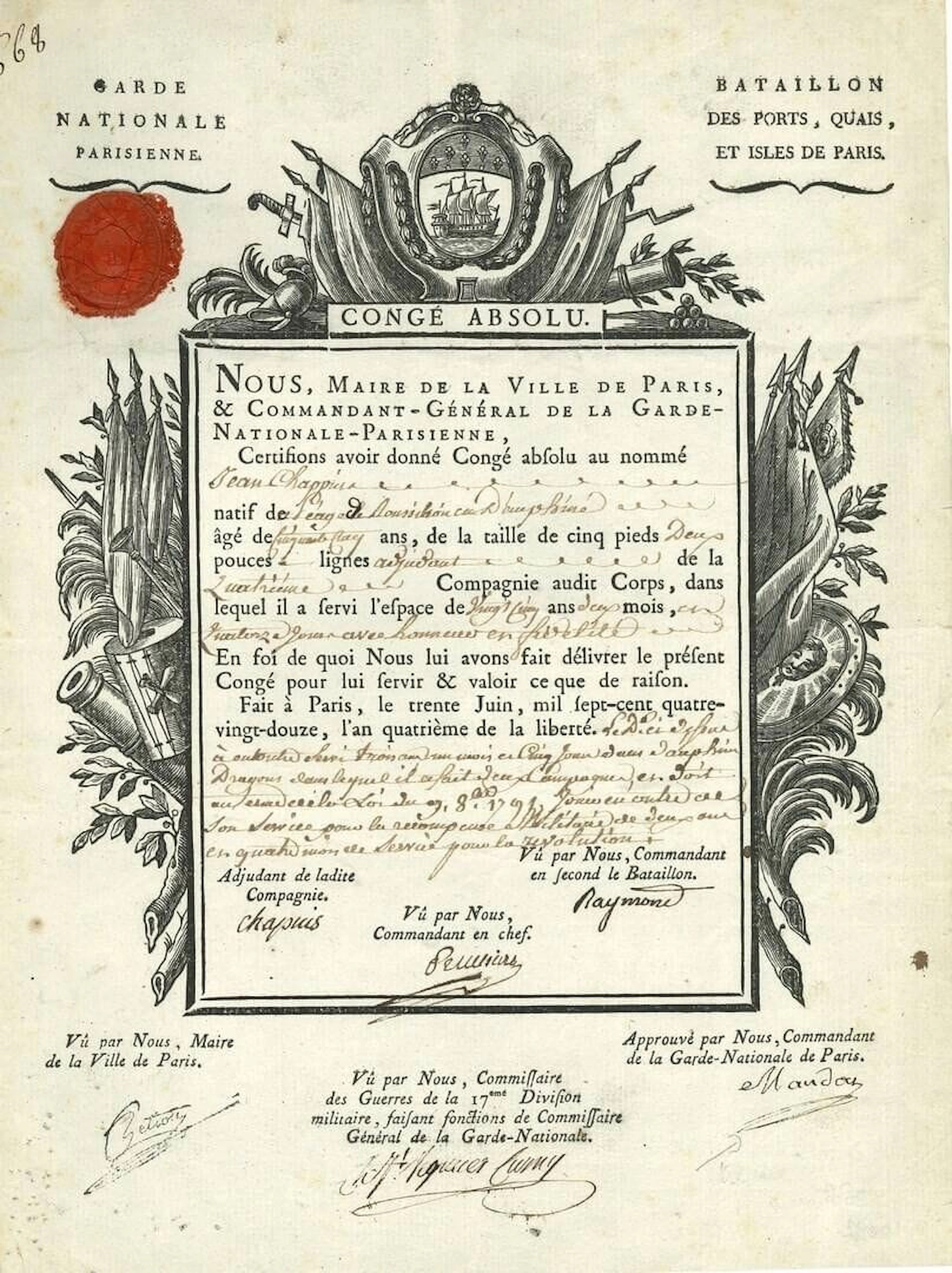 Antoine-Jean-Galiot MANDAT (1731-1792) officer, he succeeded - Lot 95