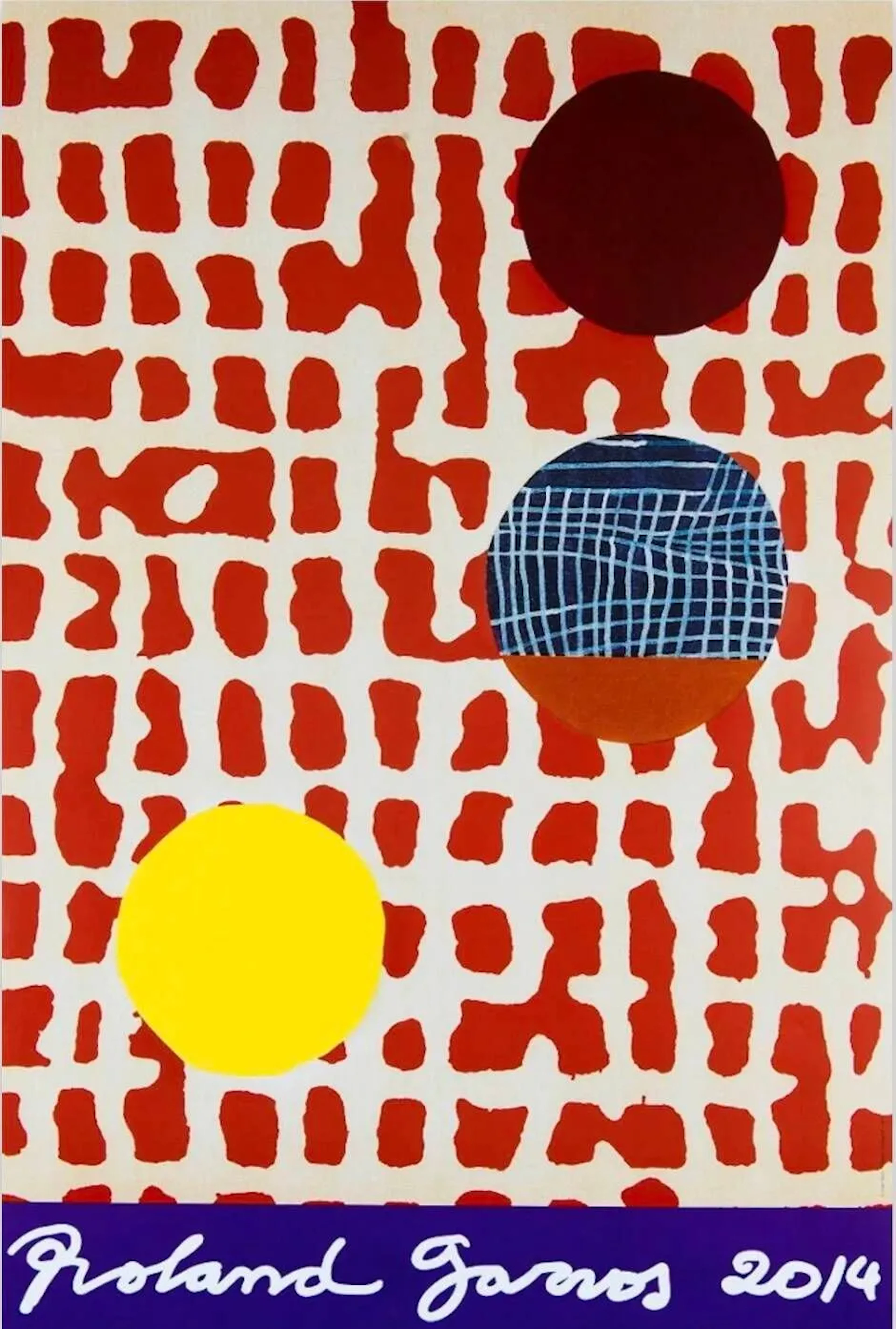 Juan Uslé Affiche originale, "Roland Garros 2014", 80 x 53 cm