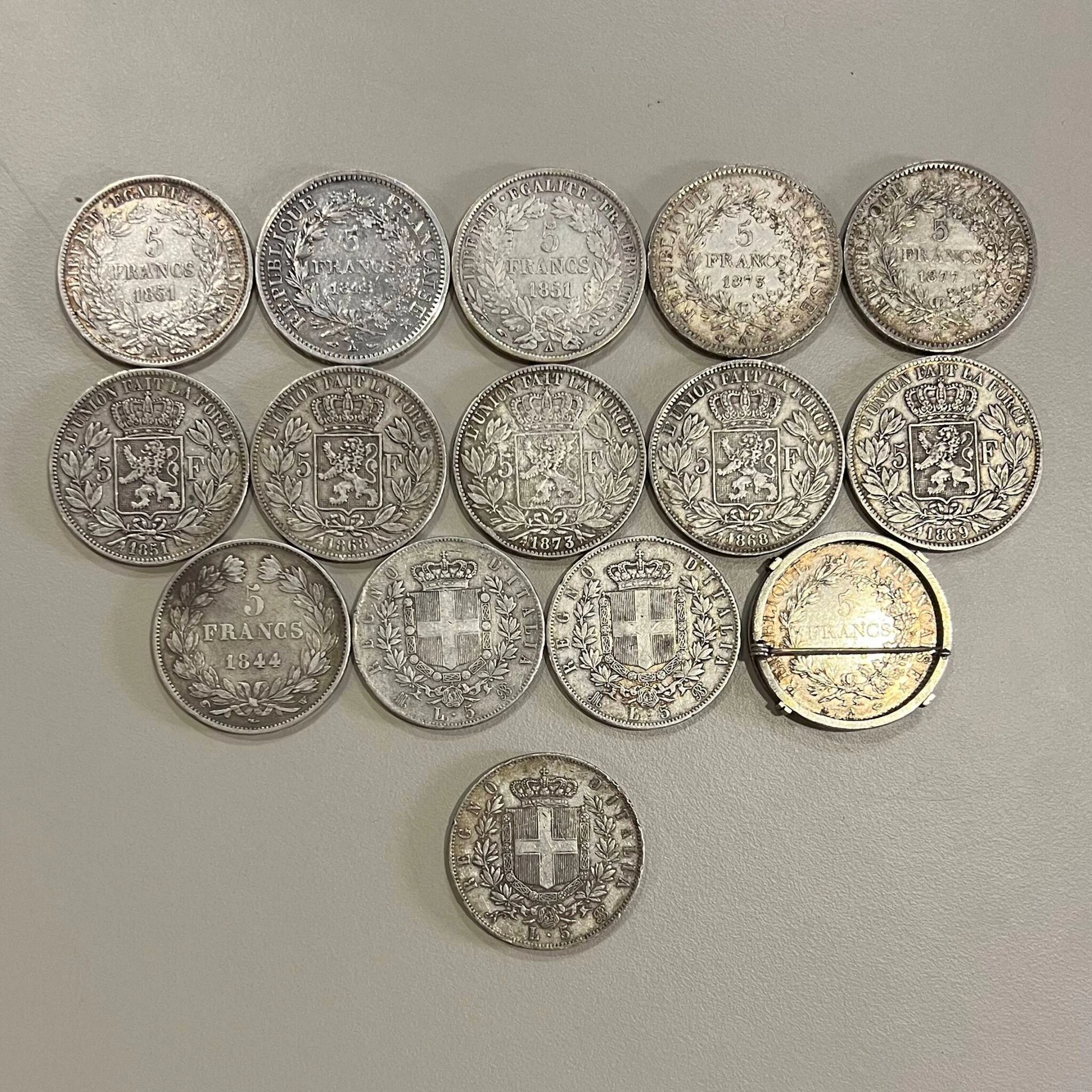 Set of 15 5-franc écus: - Lot 12
