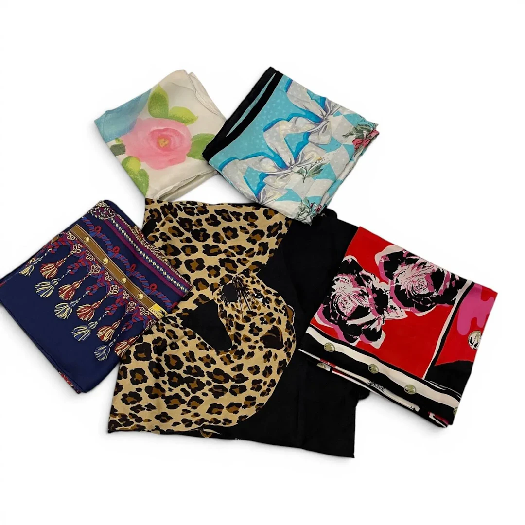 Set of 5 silk and chiffon scarves by TIFFANY & Co, LONGC - Lot 78
