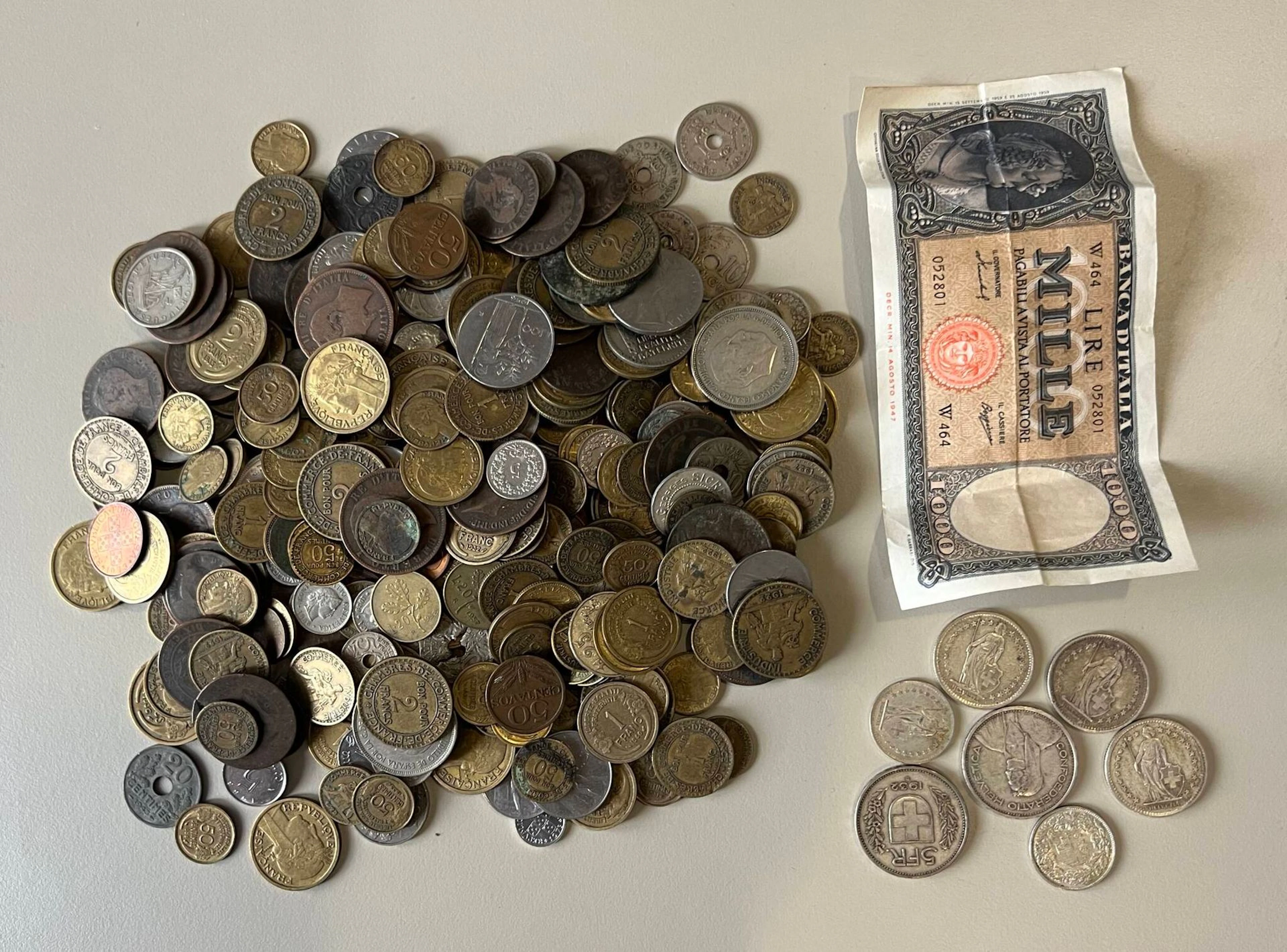 Seven Swiss silver coins (835): - Lot 56