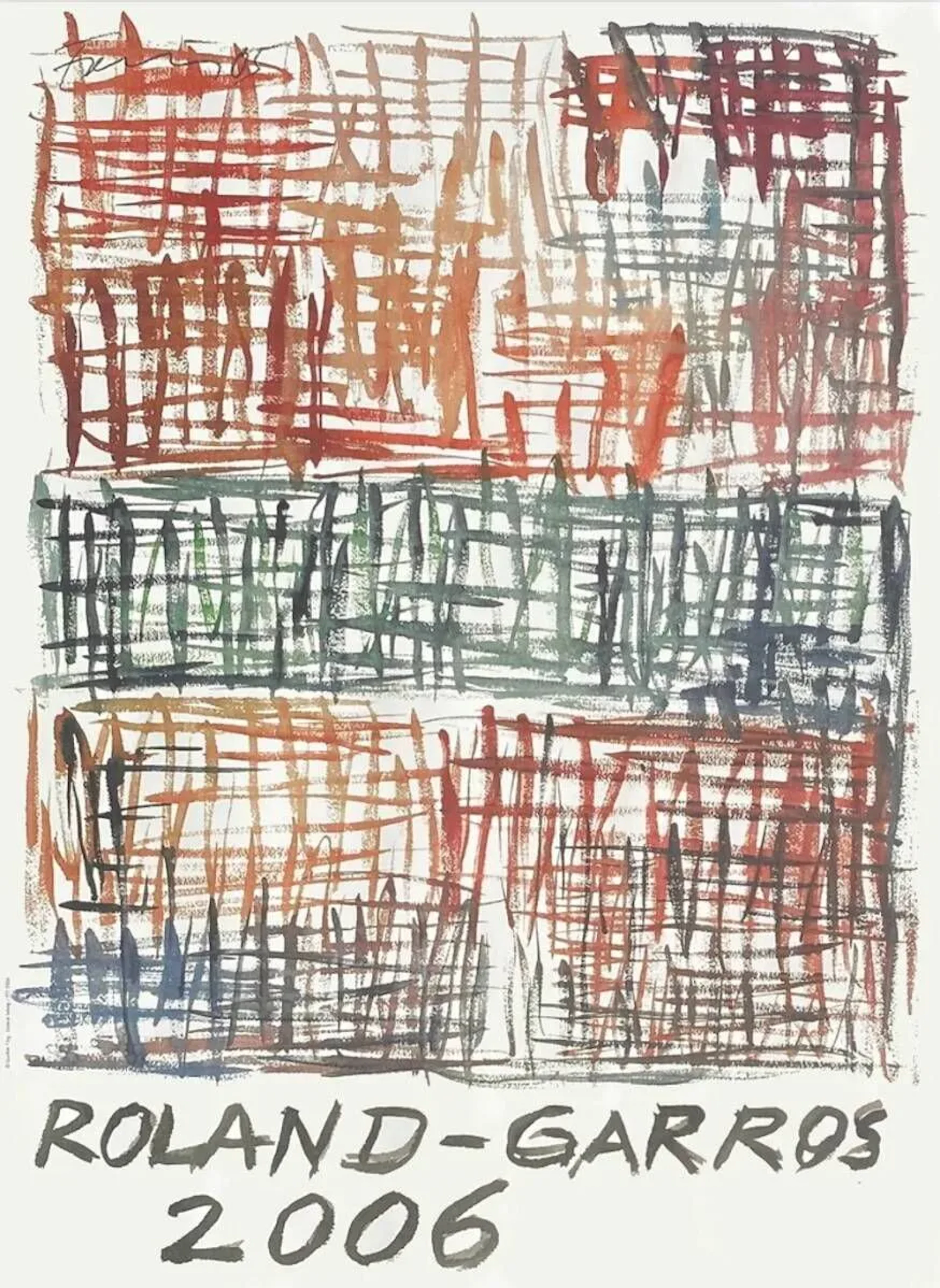 Gunther Förg Affiche originale, "Roland Garros 2006", 75 x 57 cm