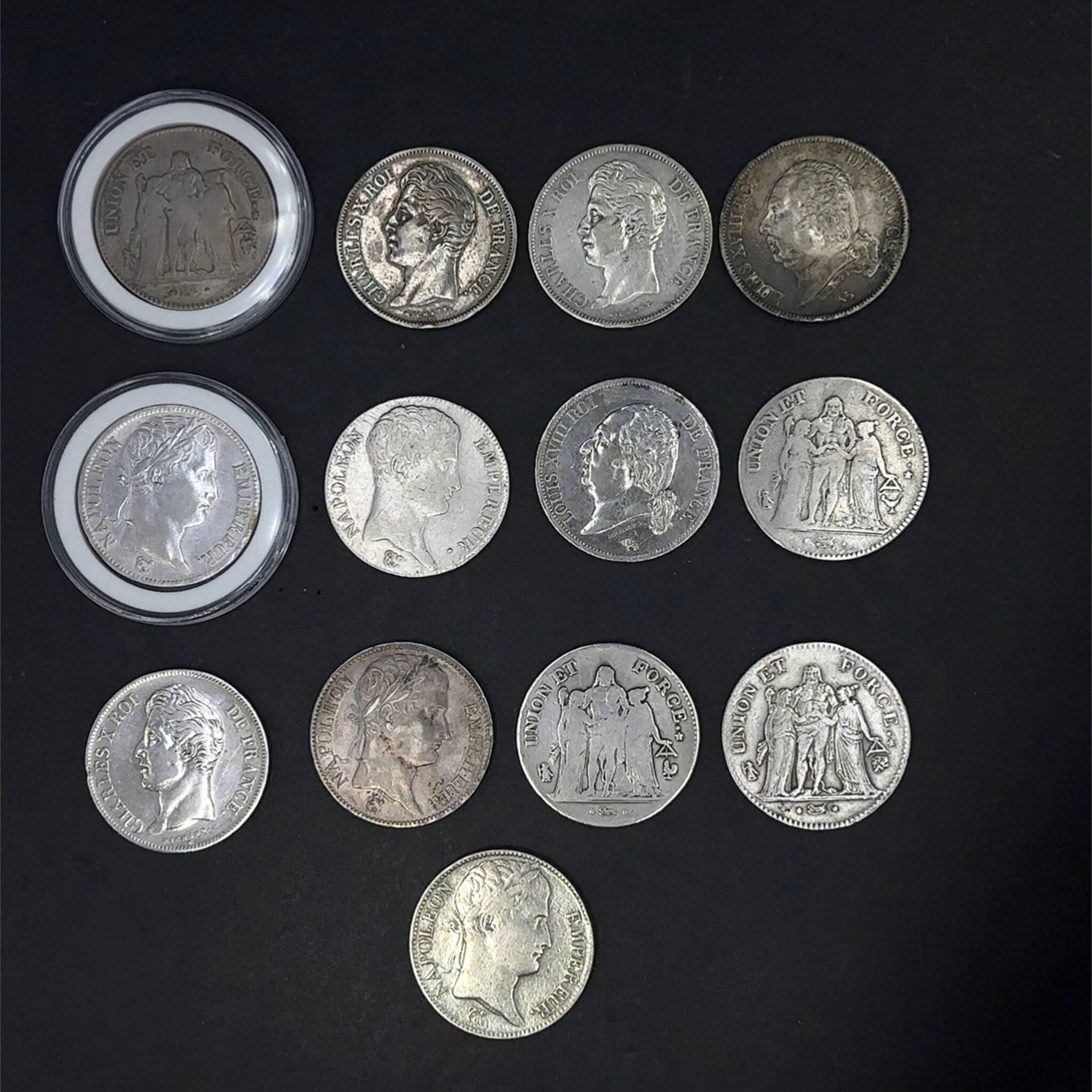 France - Set of 13 5-Franc silver coins featuring "Union and - Lot 149